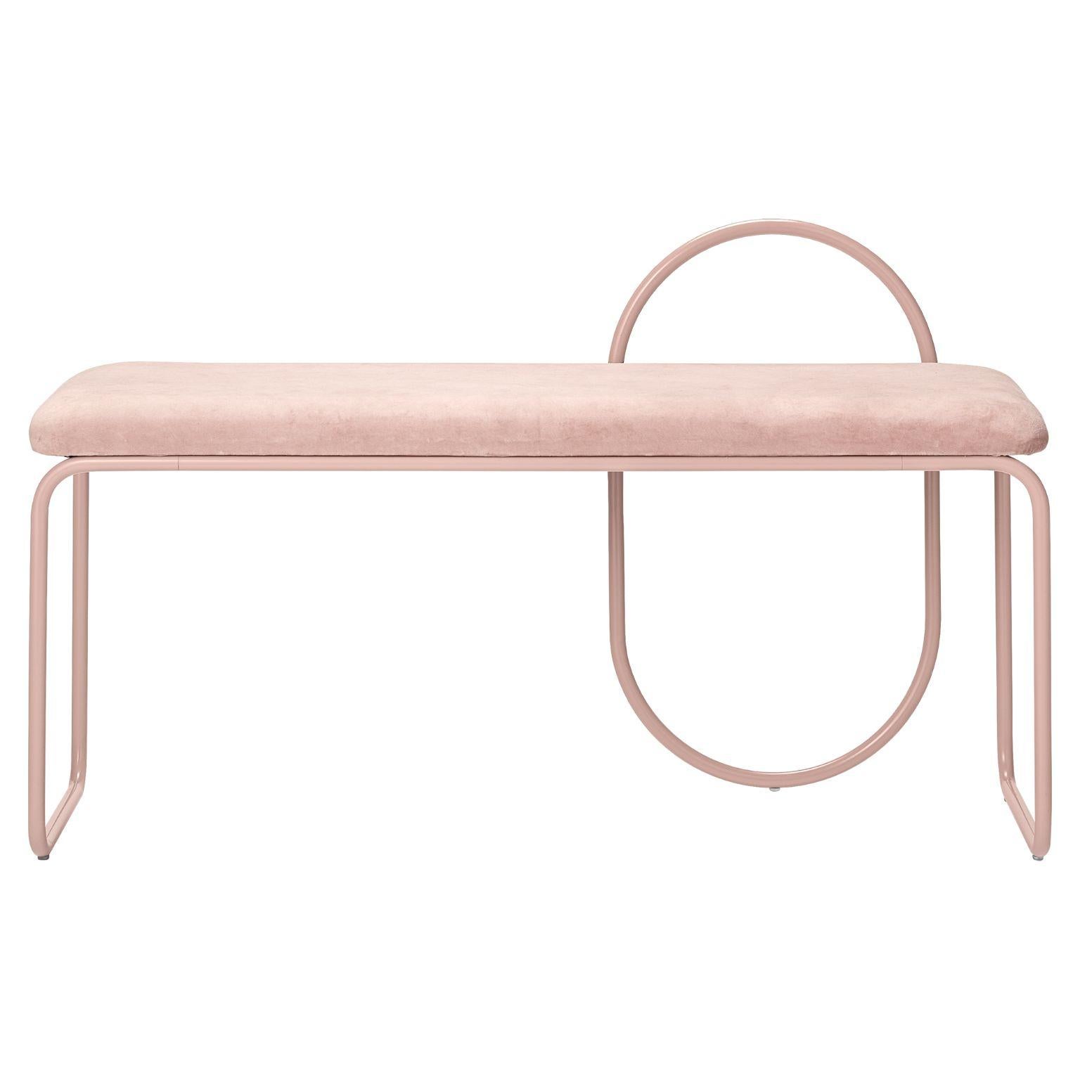 Acier Banc minimaliste en velours anthracite en vente