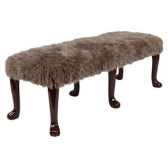 Anthropomorphic Bench In Alpaca Faux Fur with Custom RAL Lacquered Legs