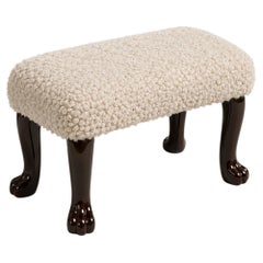 Anthropomorphic Bench In Wild White Wooly Boucle' with Custom RAL Lacquered Legs