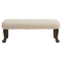 Anthropomorphic Bench In Wild White Wooly Boucle' with Custom RAL Lacquered Legs
