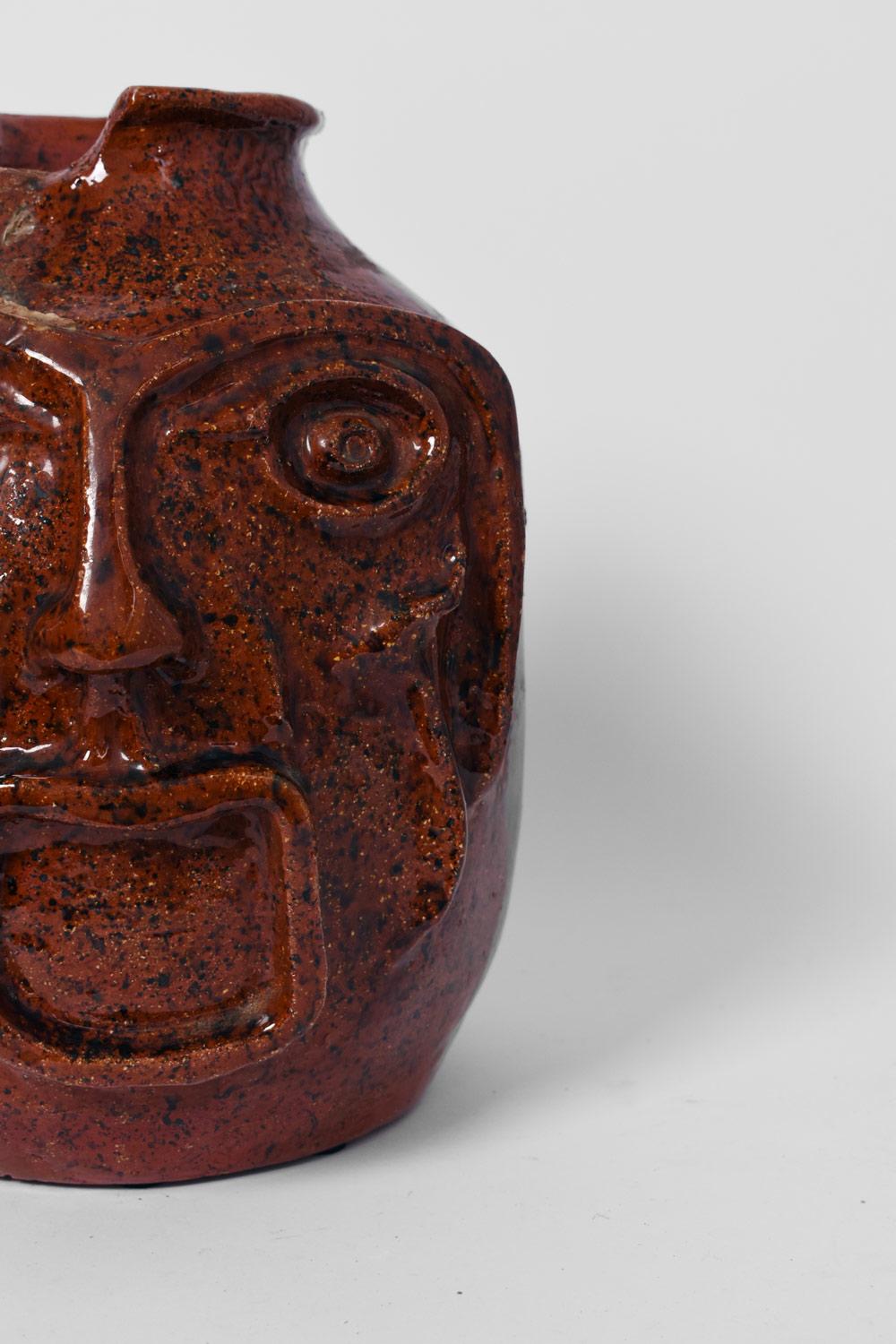 Glazed Anthropomorphic ceramic vase, 1960s For Sale