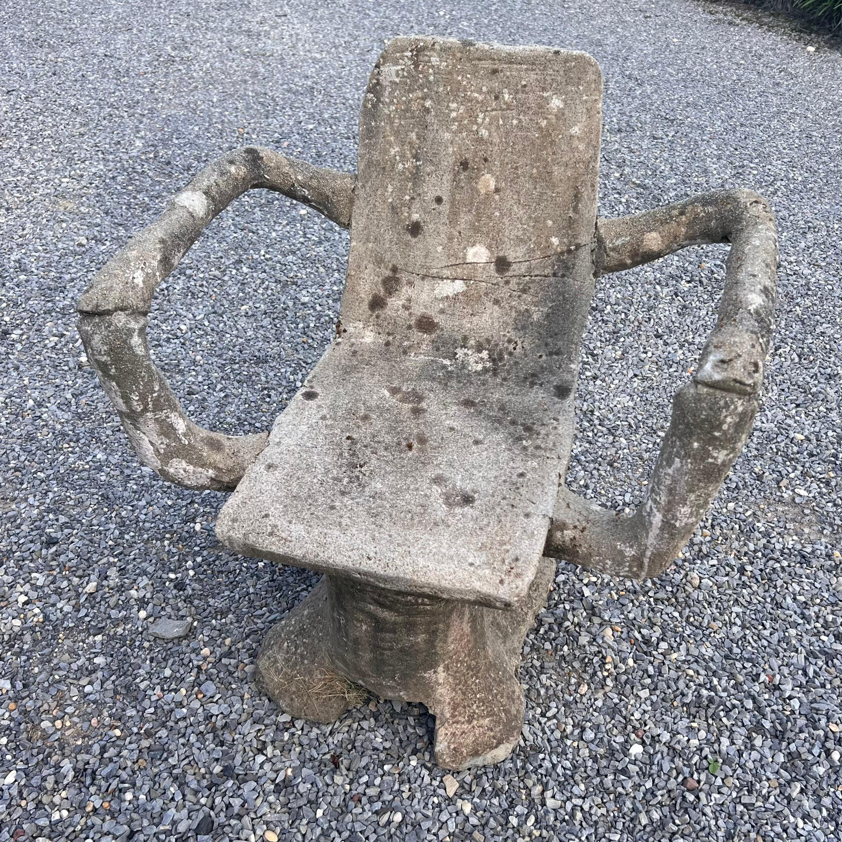 Anthropomorphic Faux Bois Concrete Table and 4 Chairs, 1950s France For Sale 12