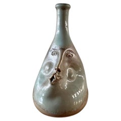 Anthropomorphic Gourd-Shaped Vase Signed Korukcu Adnan Glazed Stoneware