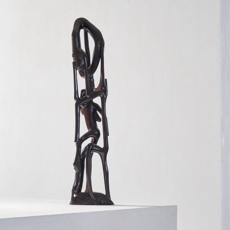 Anthropomorphic Modernist 'Makonde' sculpture 1950s    This is a wonderful piece of modernist African art. It is a so called 'Makonde' sculpture. These unique pieces are crafted by the Makonde people of Tanzania and Mozambique, and they are renowned