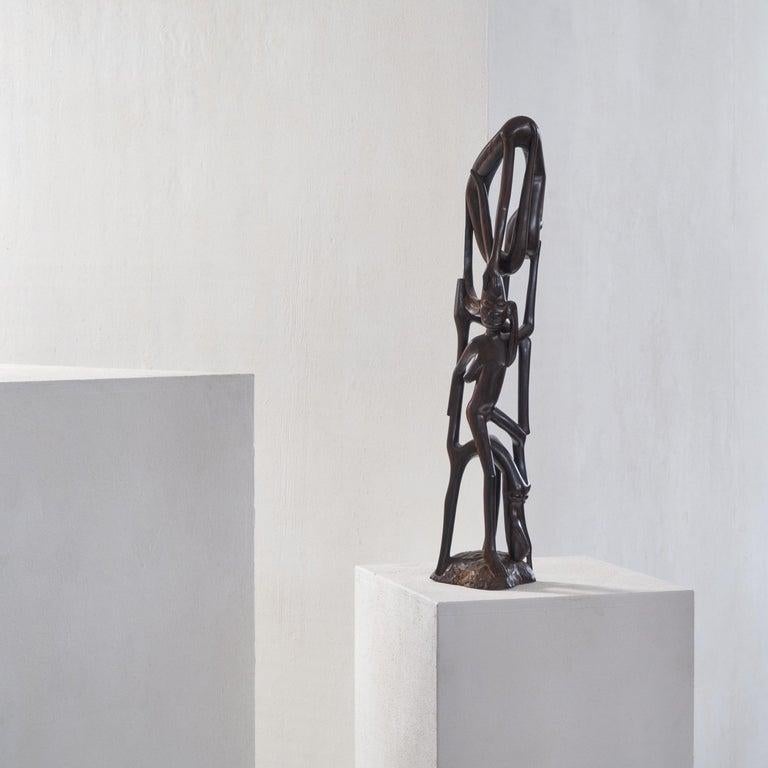Hand-Crafted Anthropomorphic Modernist 'Makonde' Sculpture 1950s For Sale