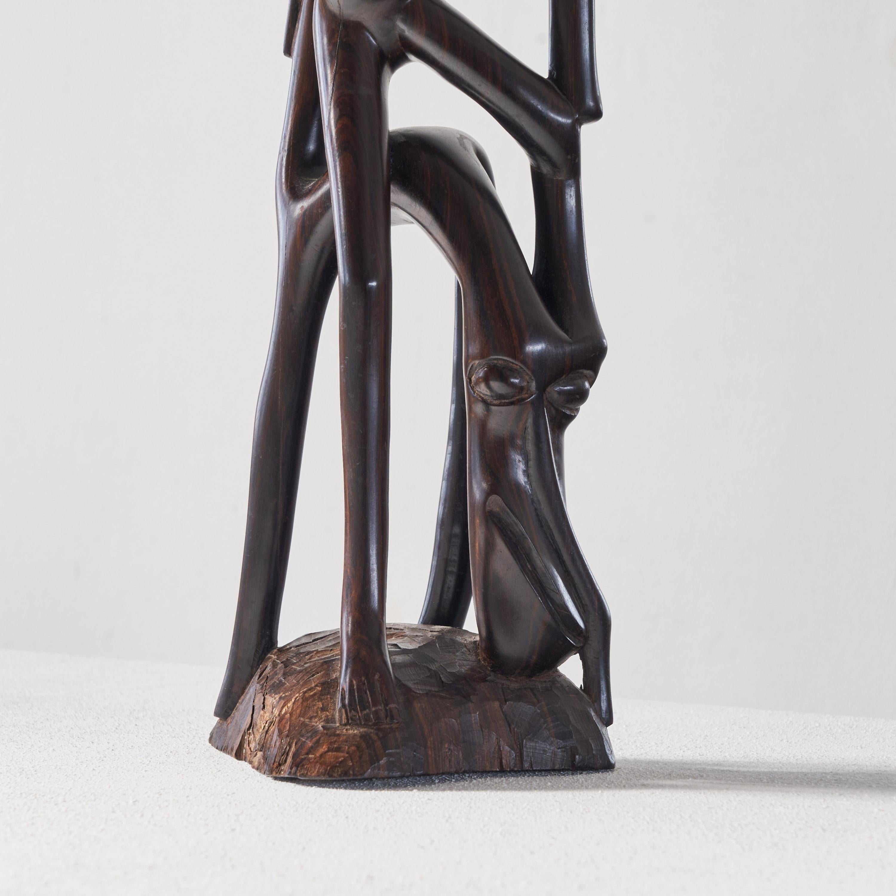 Anthropomorphic Modernist 'Makonde' Sculpture 1950s In Good Condition For Sale In Tilburg, NL