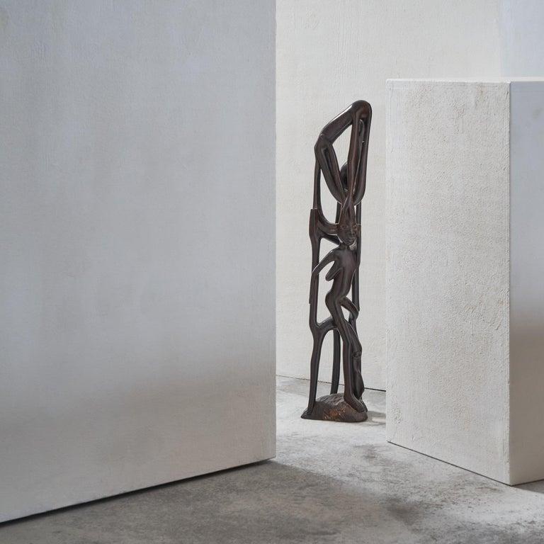 Wood Anthropomorphic Modernist 'Makonde' Sculpture 1950s For Sale