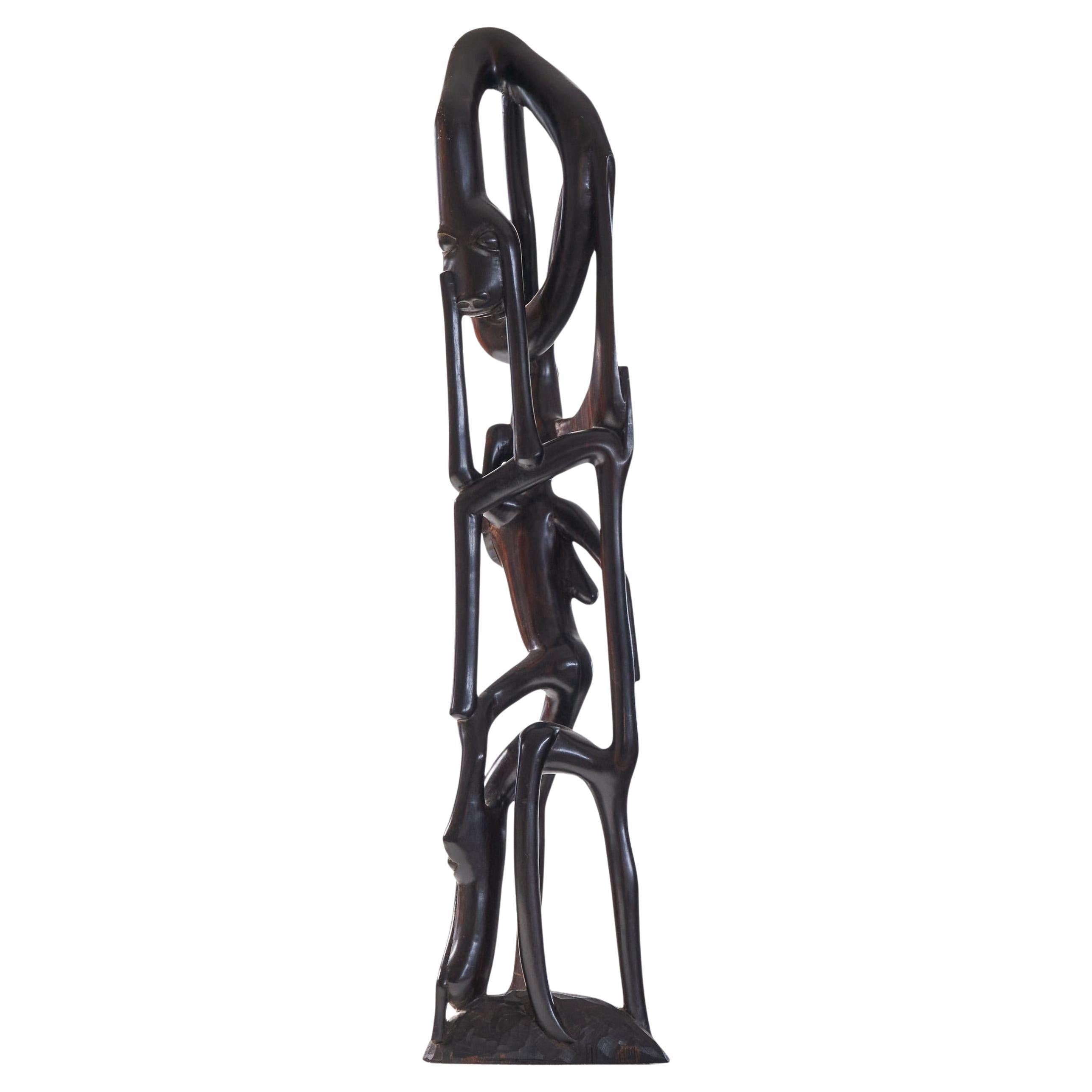 Anthropomorphe modernistische "Makonde"-Skulptur 1950er Jahre