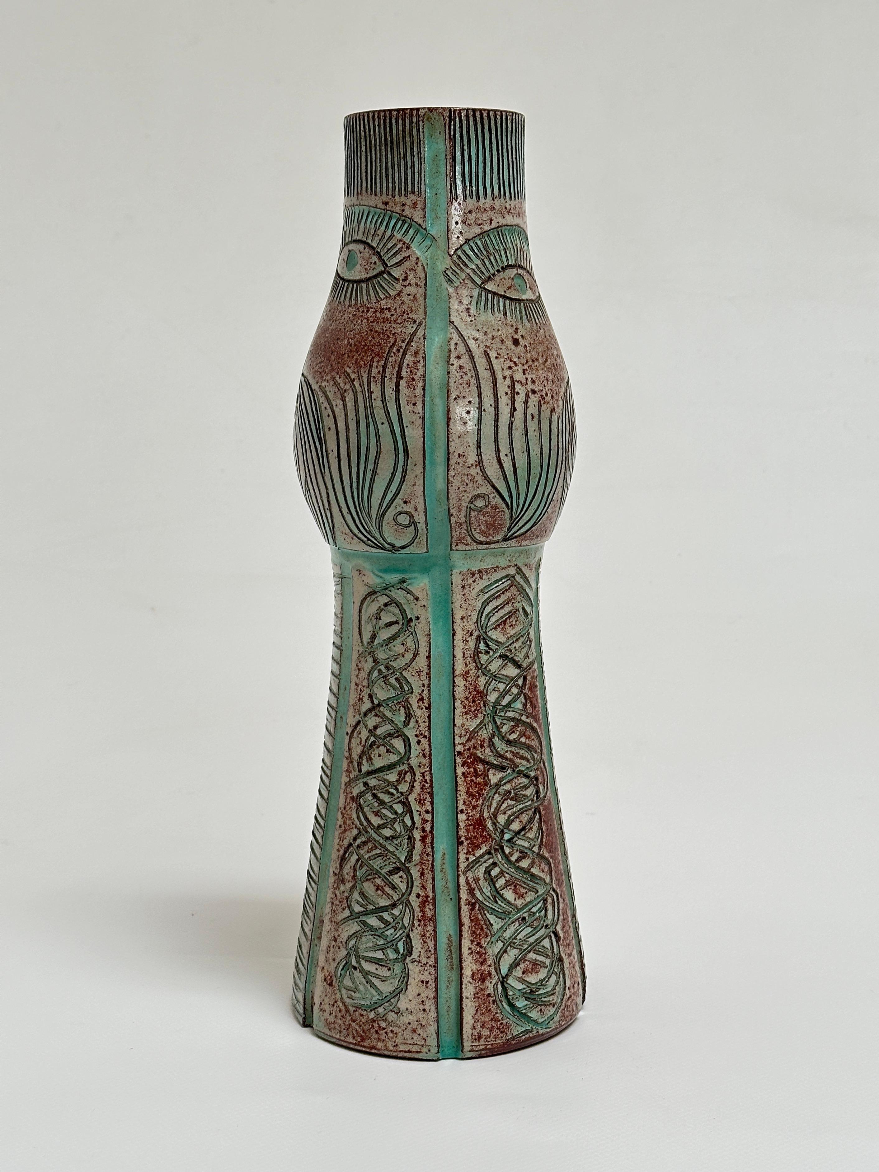 Mid-Century Modern Anthropomorphic Vase, Accolay, France c. 1960 For Sale