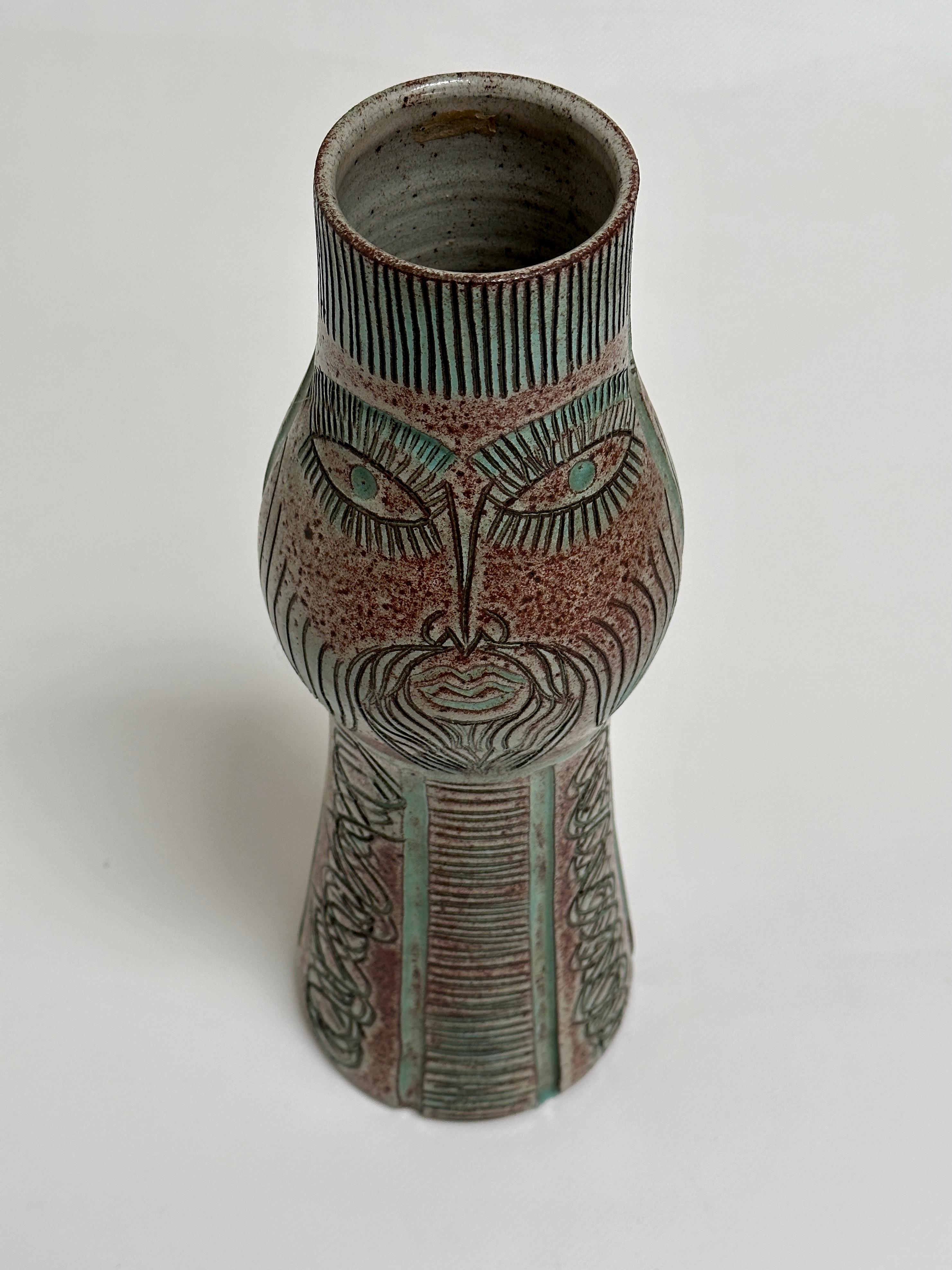 Ceramic Anthropomorphic Vase, Accolay, France c. 1960 For Sale