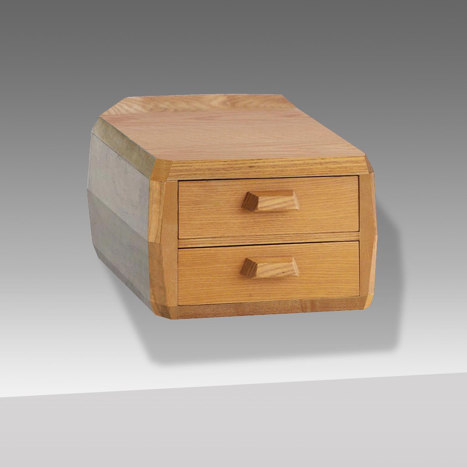 Organic Modern Anthroposophical Wall Mounted Bedside Cabinets In Hand Crafted Ash Wood, c. 1930 For Sale