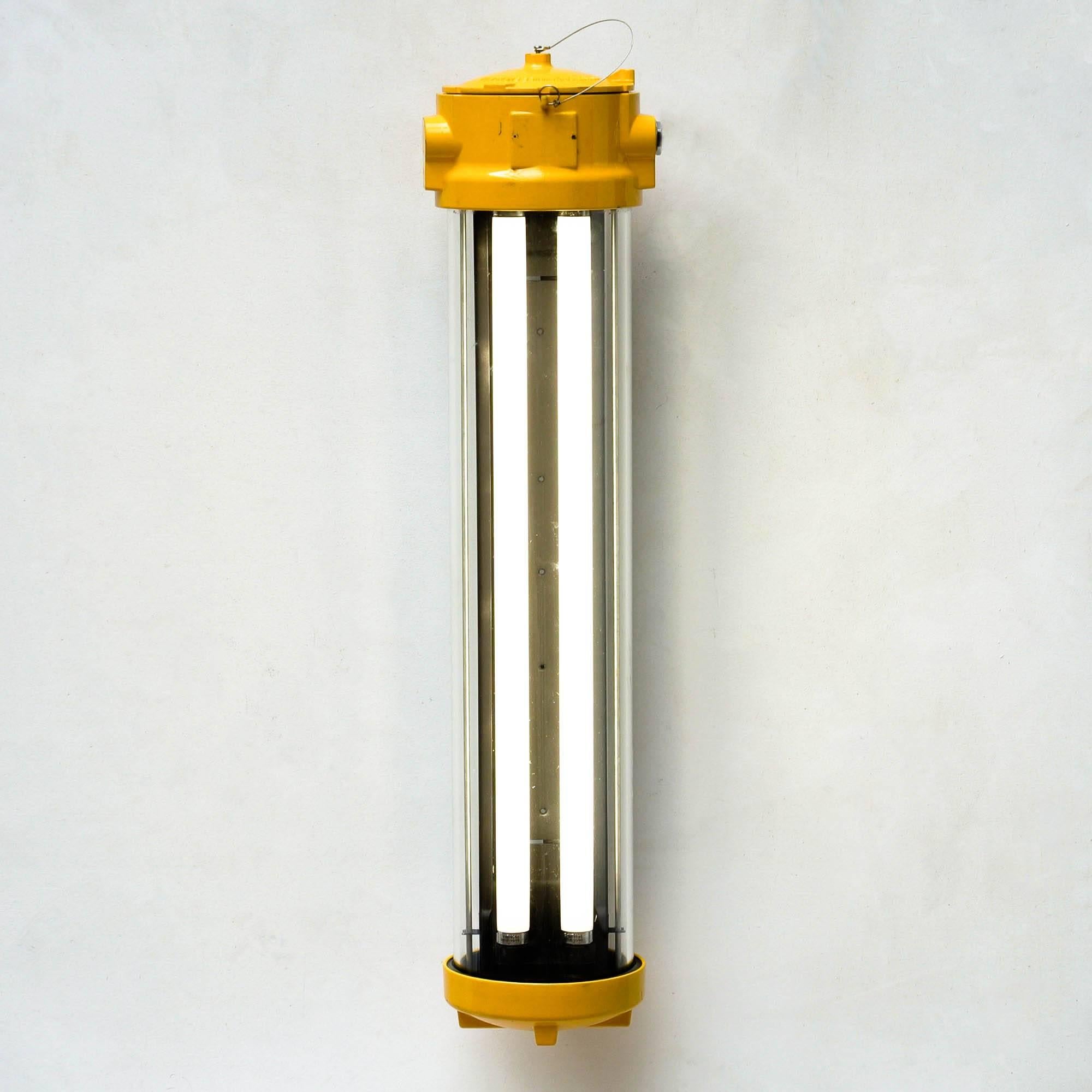 Glass Anti-Deflagration Fluorescent Lamp Fully Restored, circa 1970