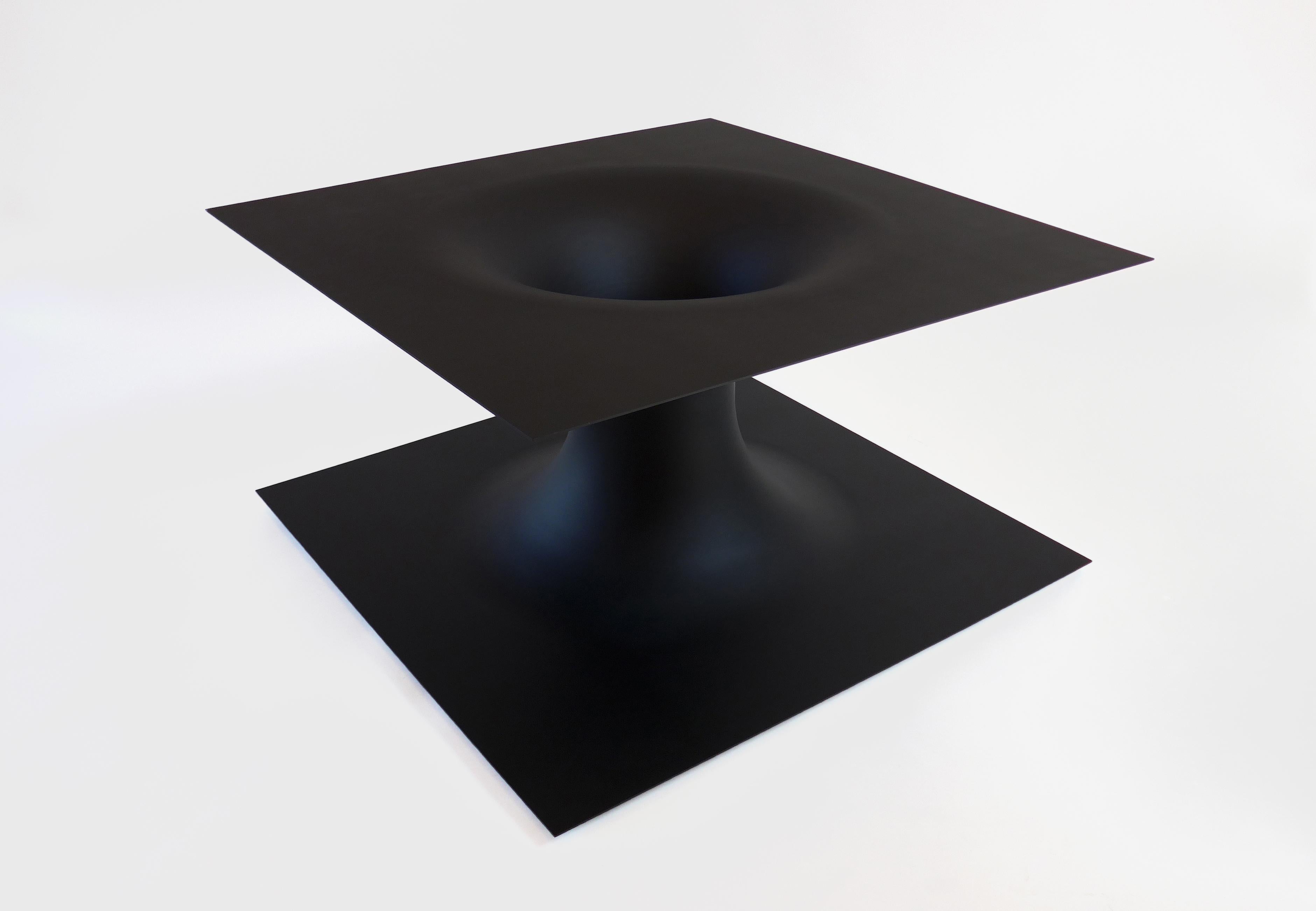 American Anti-Table in Ultra Matte Black Enameled Spun Steel by Erickson Aesthetics For Sale