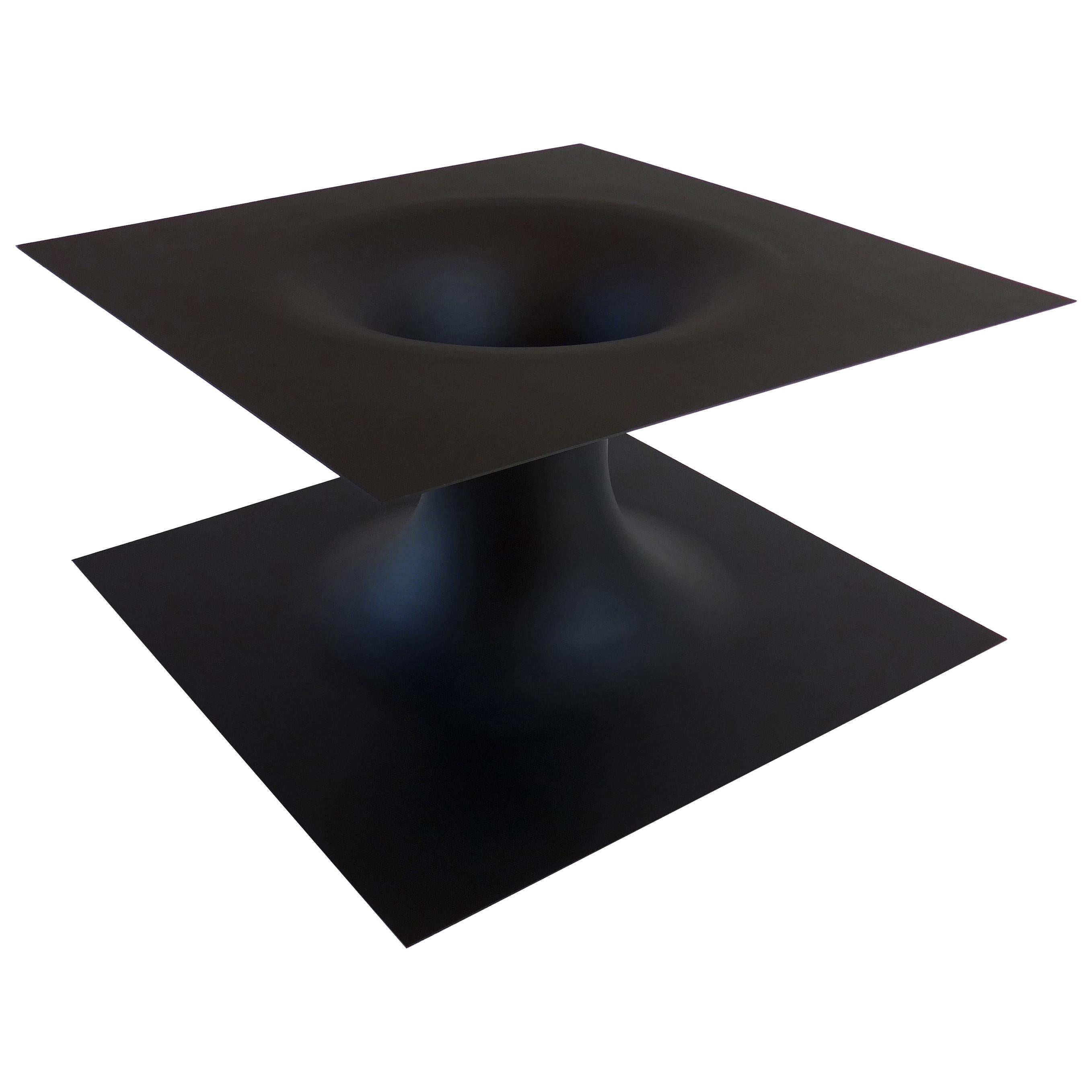 Anti-Table in Ultra Matte Black Enameled Spun Steel by Erickson Aesthetics