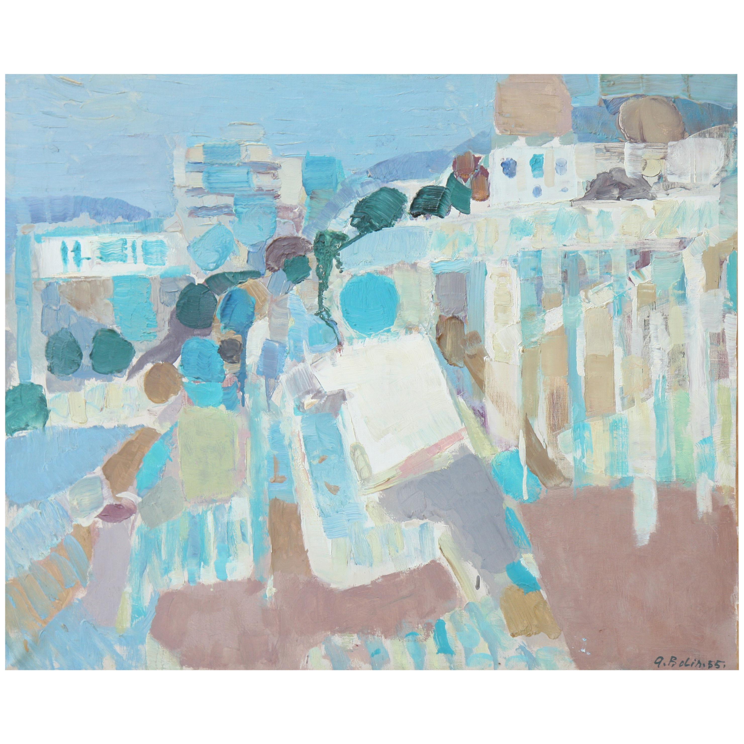 "Antibes" Oil on Canvas by G. Bolin