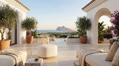 Sillón de exterior Antibes con respaldo de cuerda tejida Sunburst