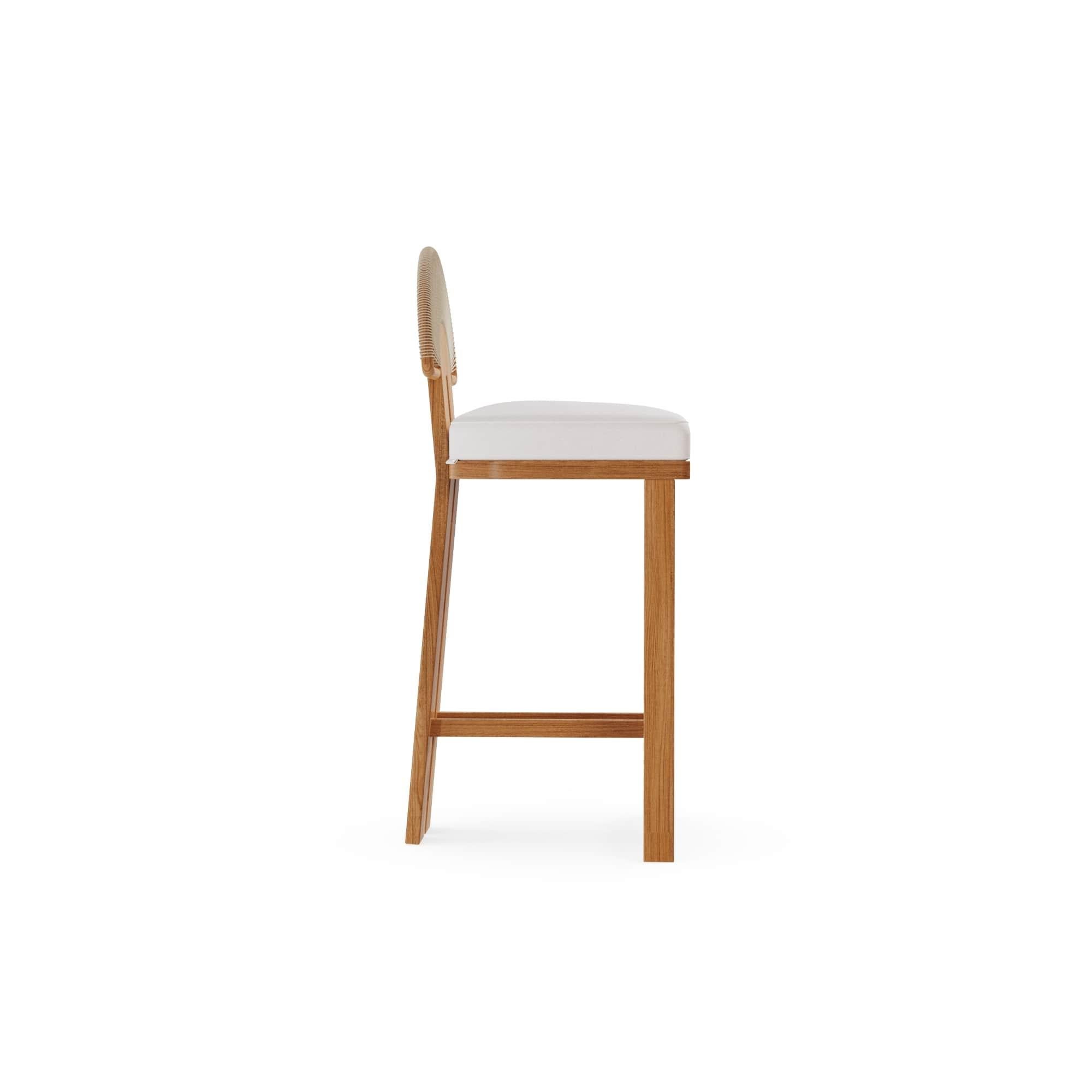 Sedia da bar per esterni Antibes in Wood Wood con schienale intrecciato Sunburst In condizioni Nuovo in vendita a Carvalhosa, PT