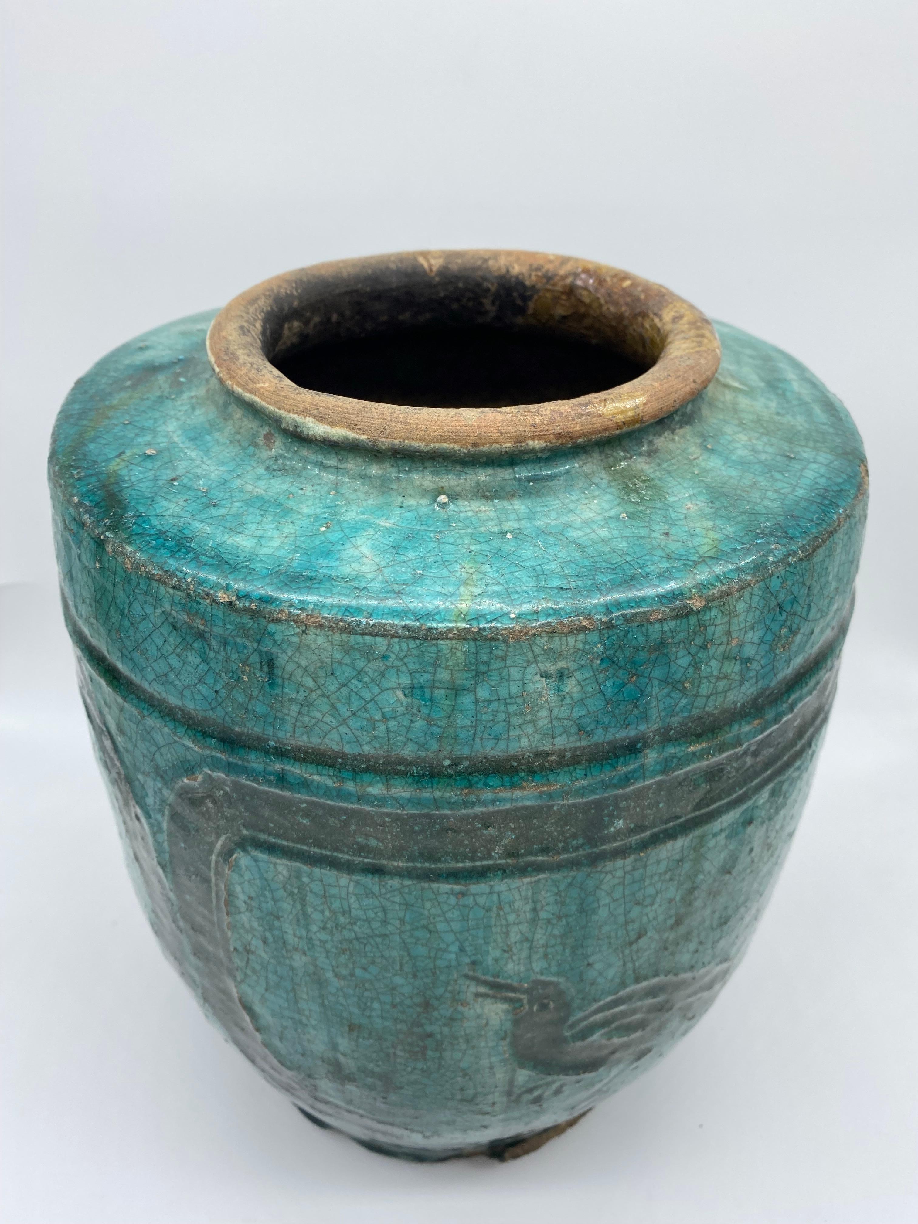 Antic Blue Martaban Style Jar 19th Century For Sale 2