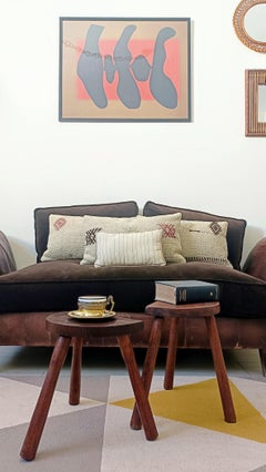 Antic Rustic Wabisabi Tripod Wooden Stools/ Accent Tables, France, Early 20th-C.