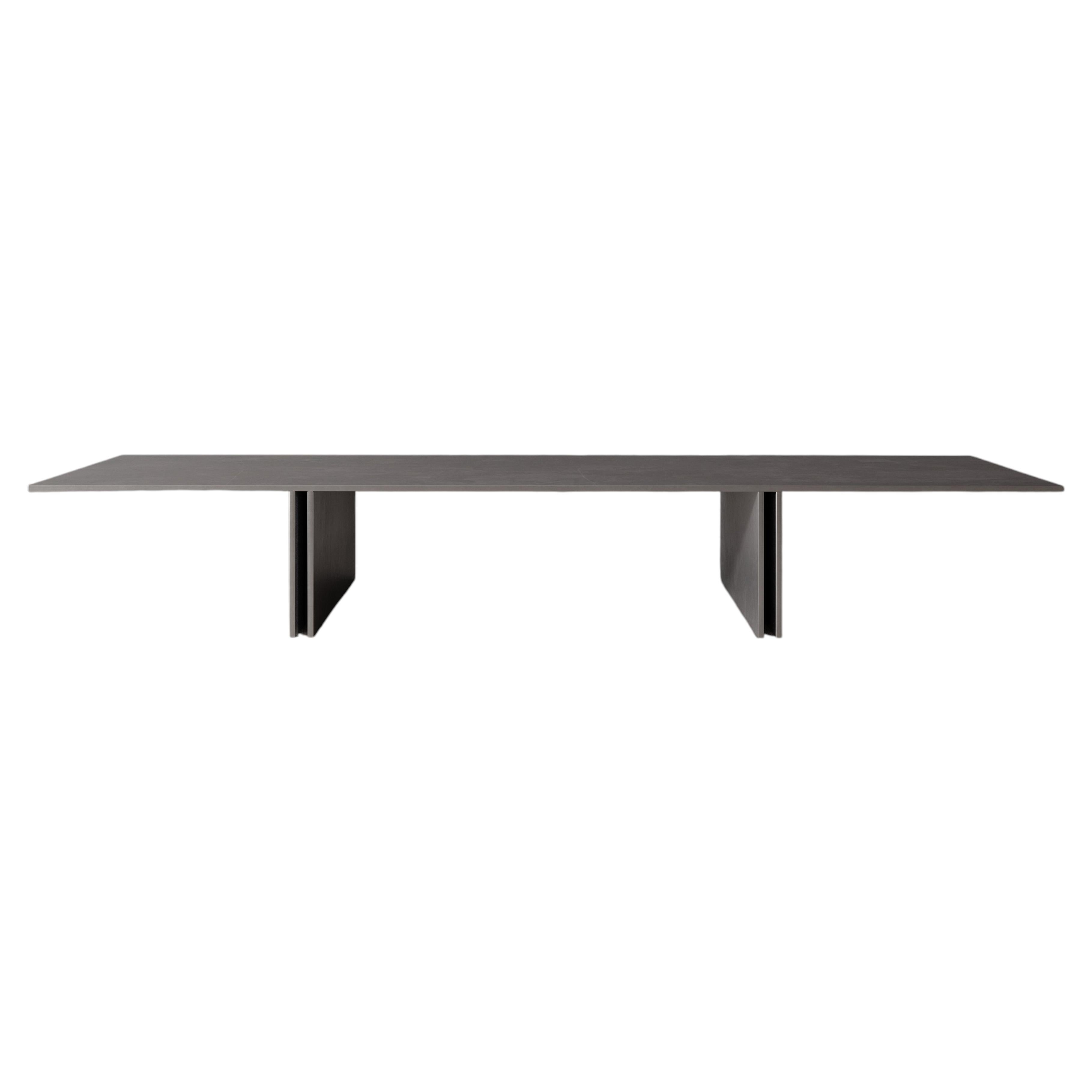 Twin Leg Coffee Table in Solid Brushed Aluminium by Antic Studio