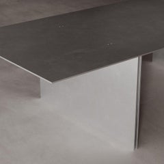 Antic Studio Contemporary Twin Leg Dining Table – Aluminium