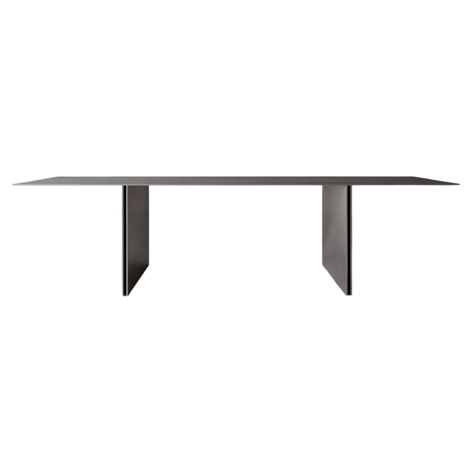 Antic Studio Contemporary Twin Leg Dining Table – Aluminium