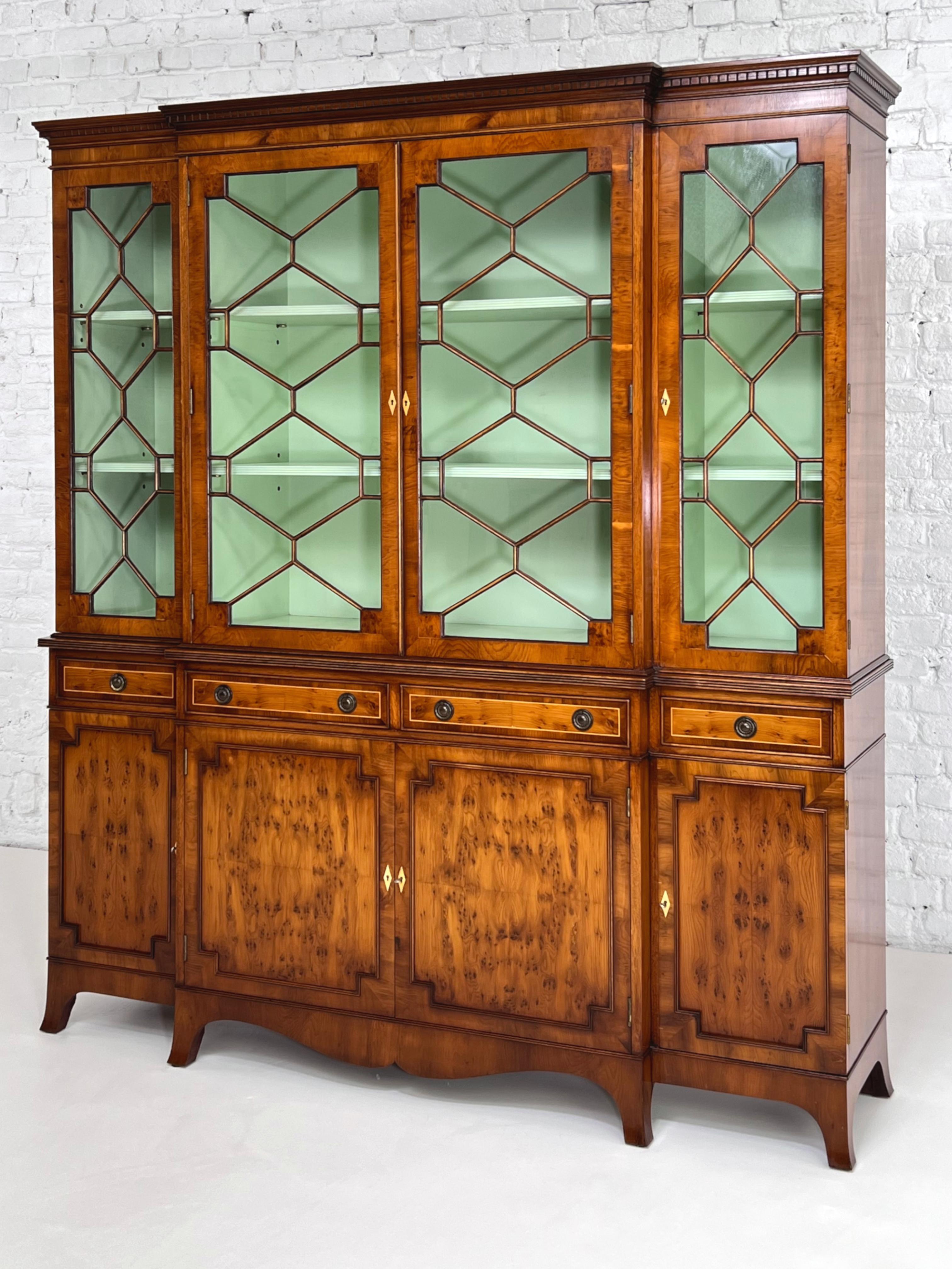 Edwardian Antic Wooden and Glass Bookcase Storage and Vitrine Cabinet For Sale