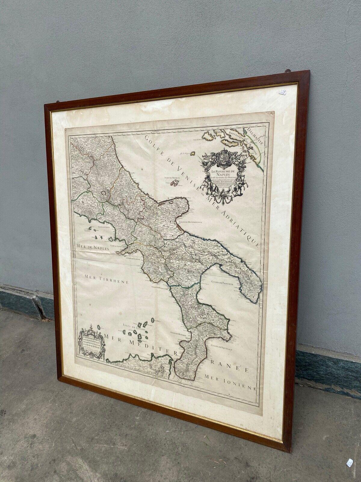 Antike Carta Geografica Regno di Napoli - 1706 - XVIII Secolo Francia, Frankreich im Angebot 2