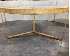 Antica Collection Design Round Foyer Table with Marble Inset