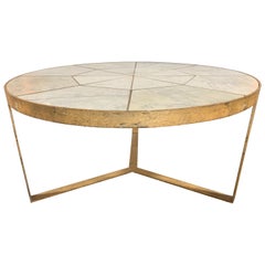 Antica Collection Design Round Foyer Table with Marble Inset