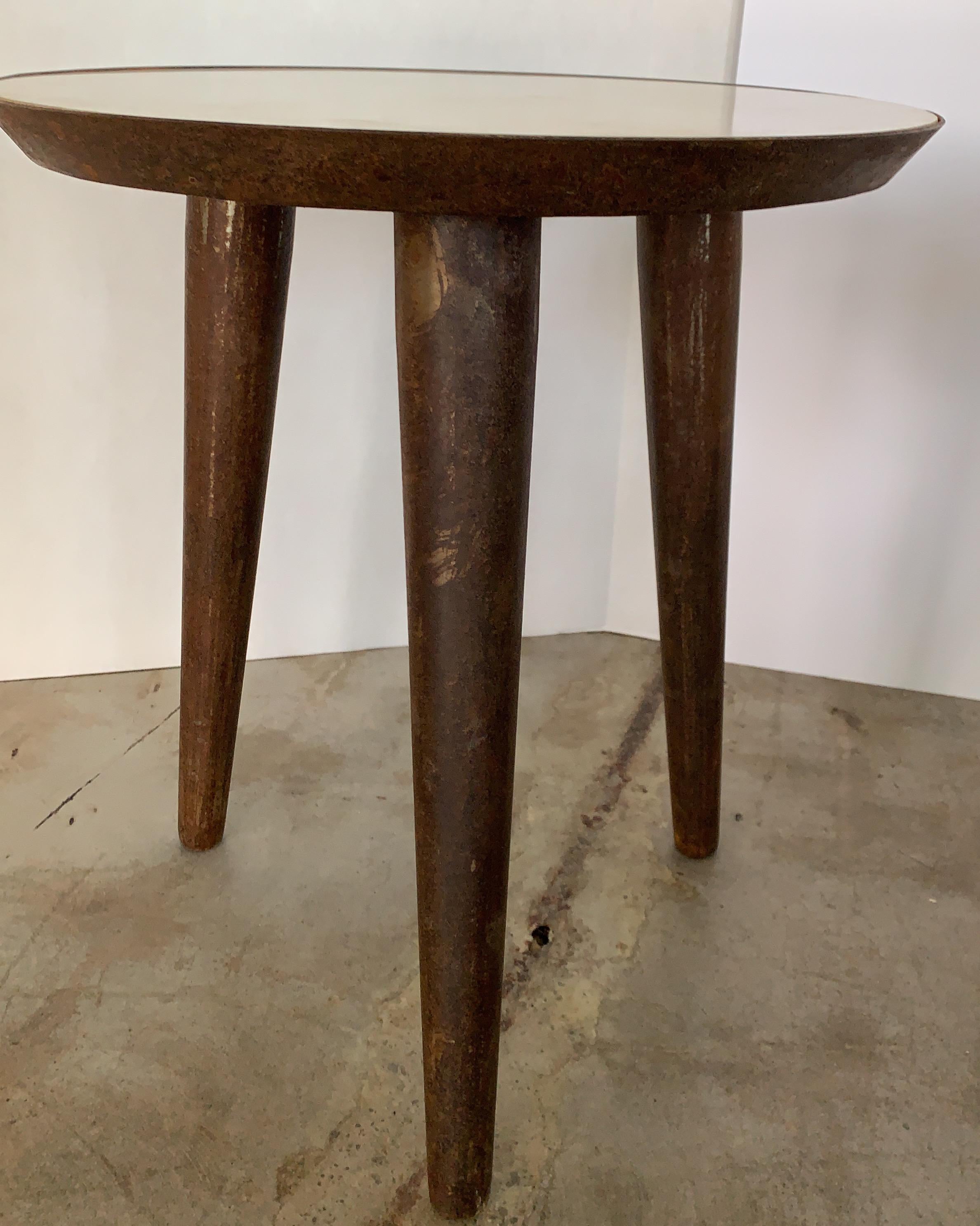 Antica Collection Fabricated Iron with Vintage Marble Side Table from Spain 2