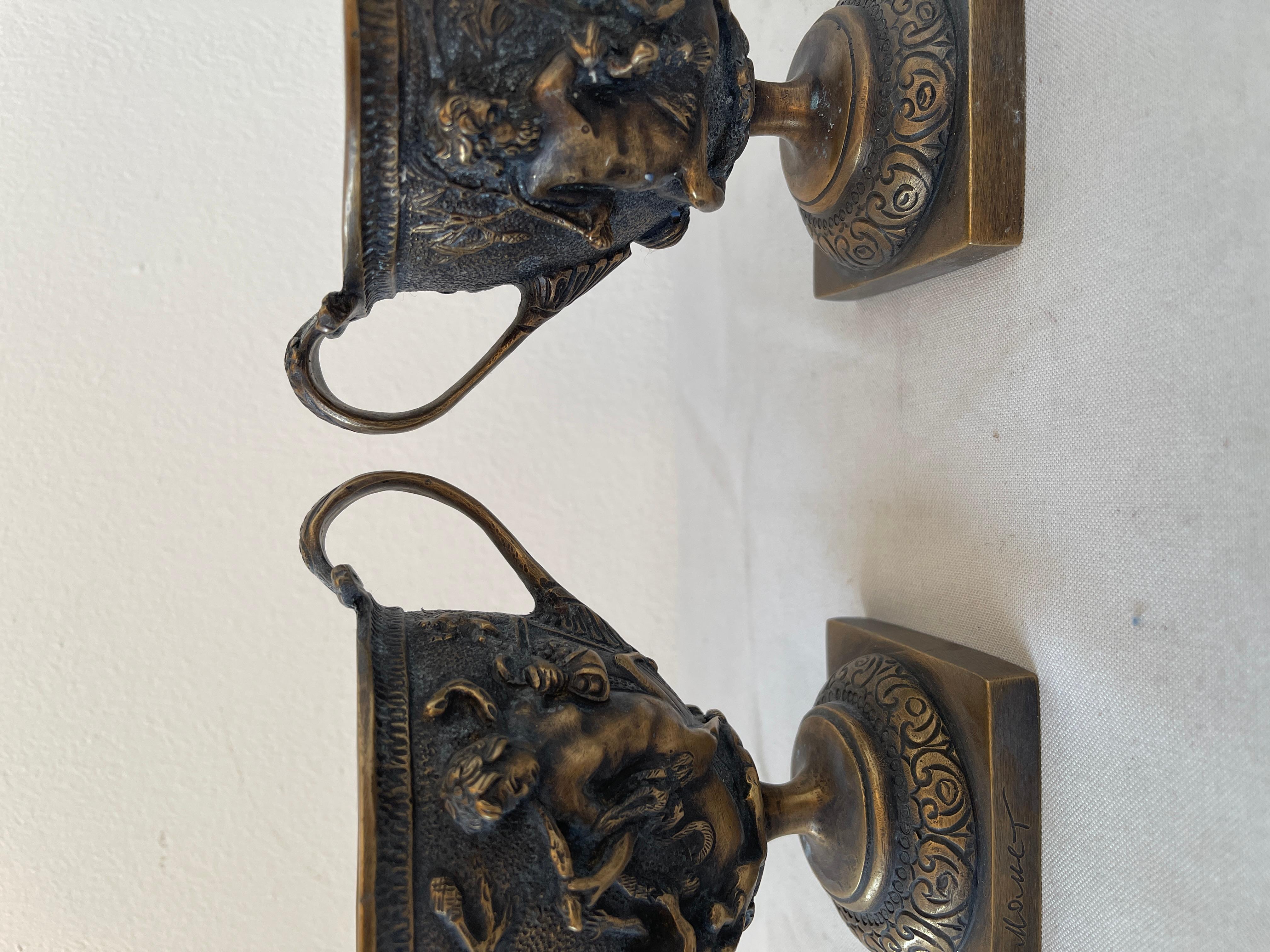 Fait main Paire de cassolettes en bronze italiennes du 19e siècle en vente