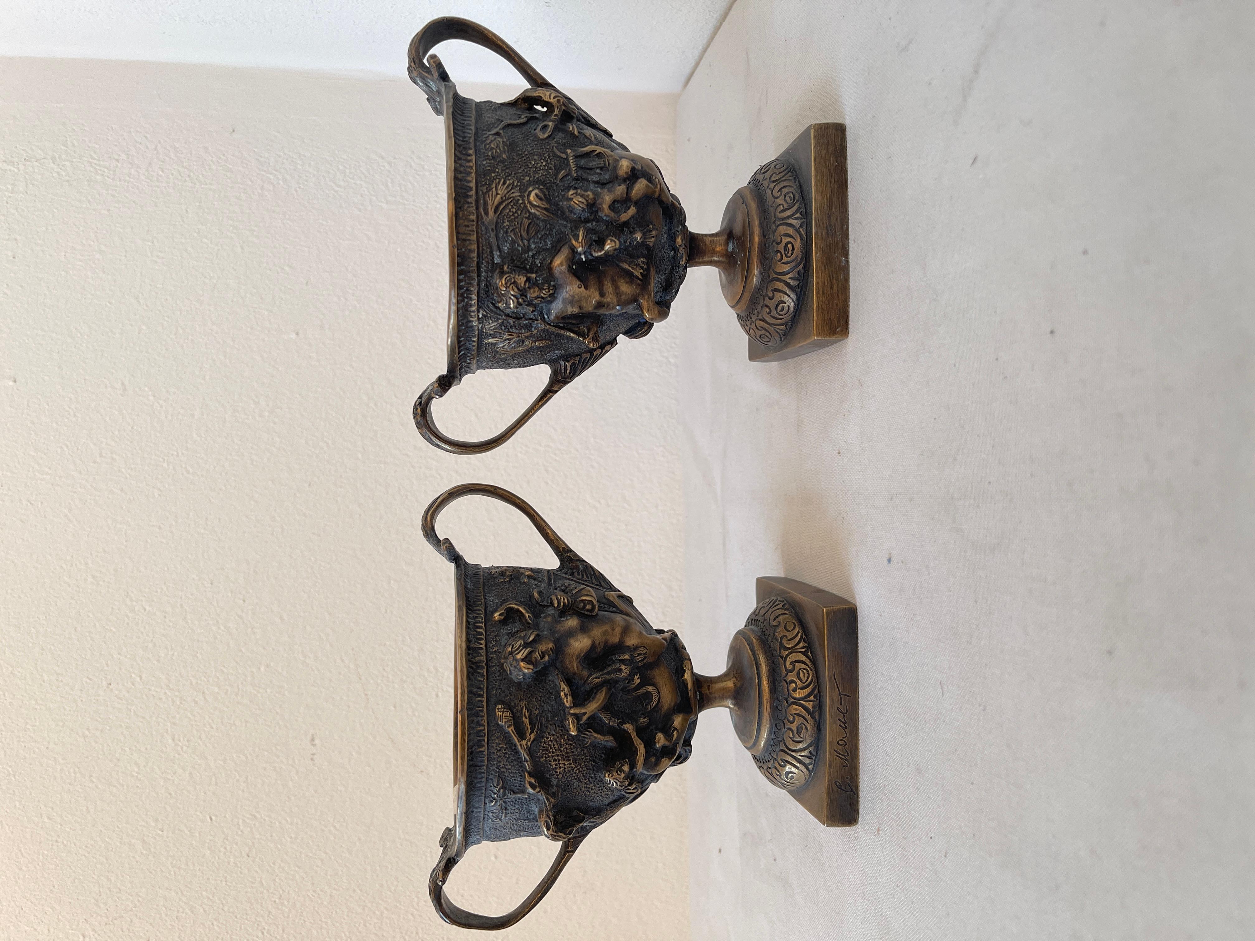 Paire de cassolettes en bronze italiennes du 19e siècle Bon état - En vente à Cantù, IT