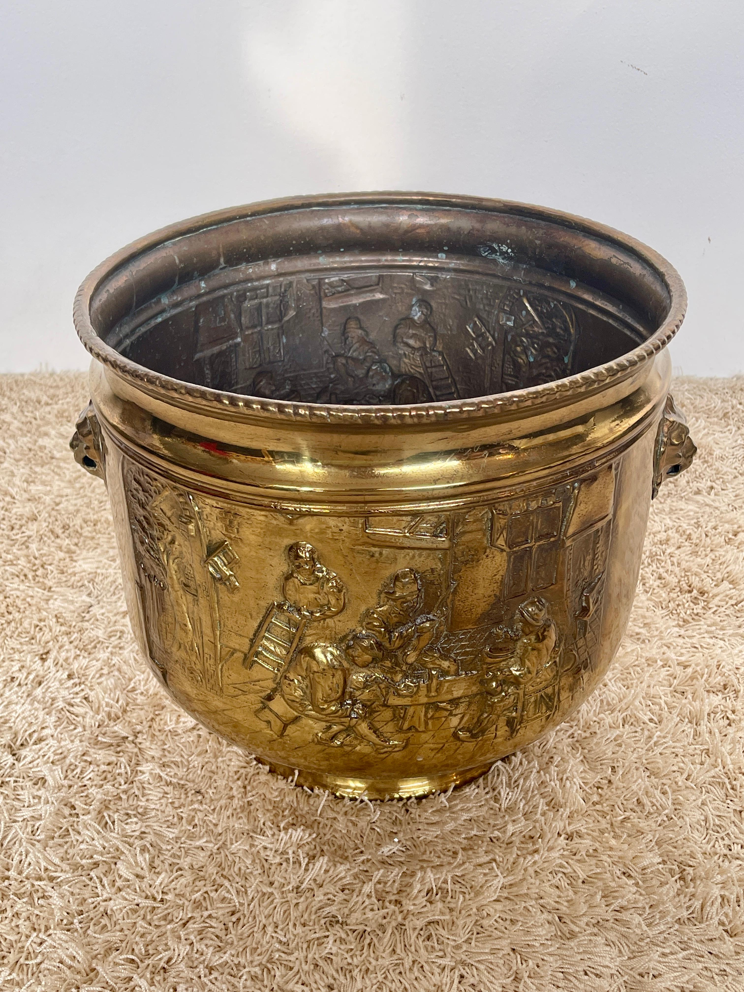 Other Antique 19th century Italian brass planter For Sale