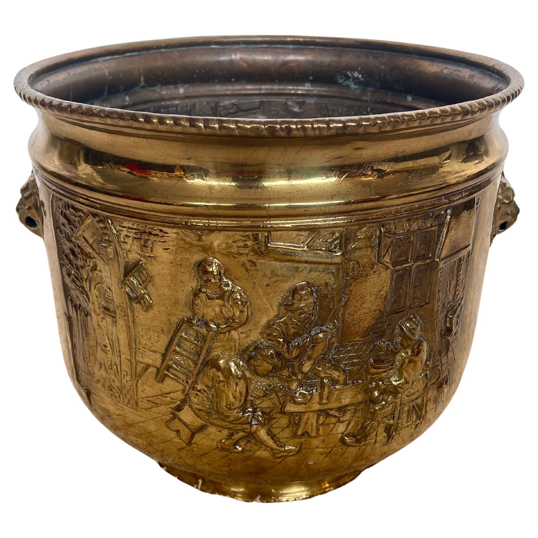 Antique 19th century Italian brass planter