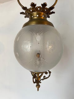 Antica lampada a sospensione in stile vittoriano del XX secolo