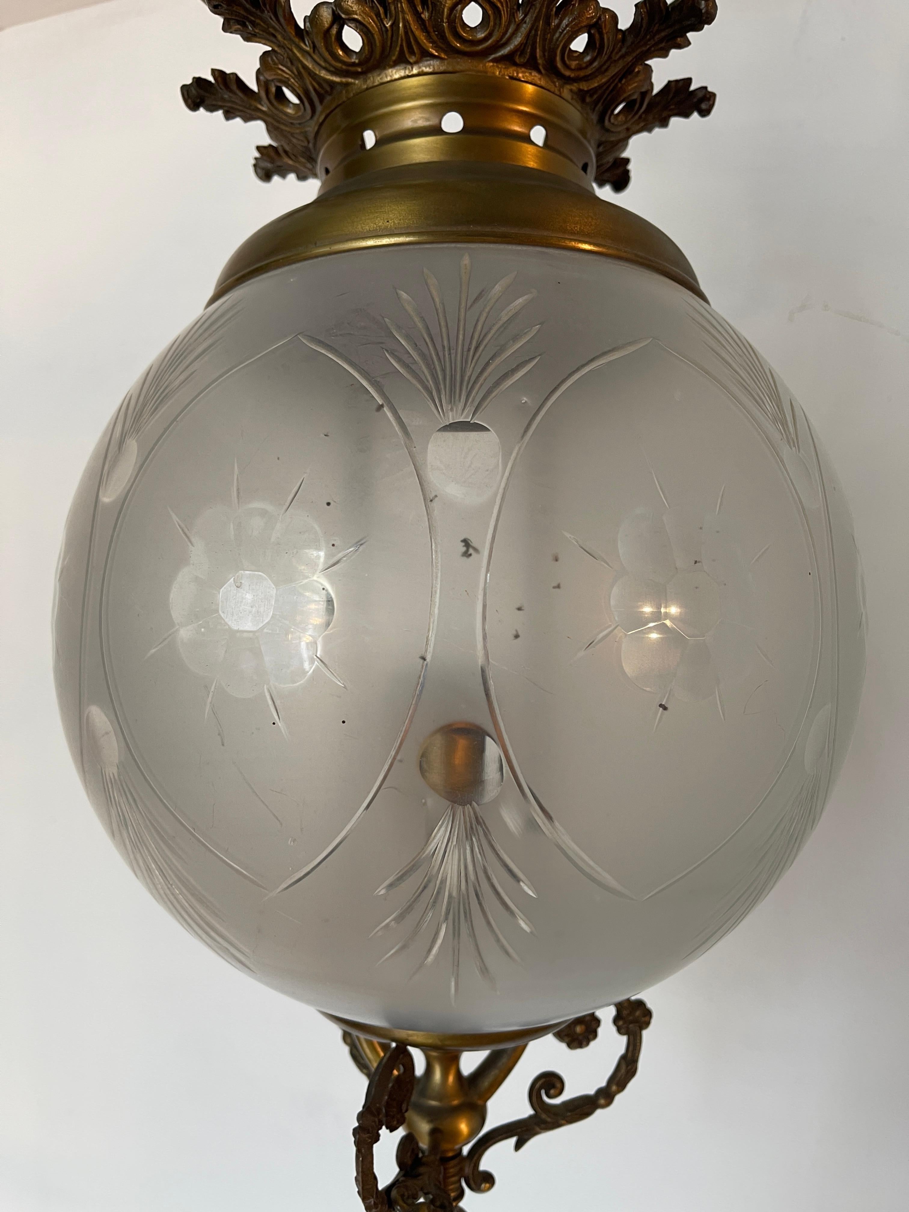 Antica lampada a sospensione in stile vittoriano del XX secolo Italian en venta