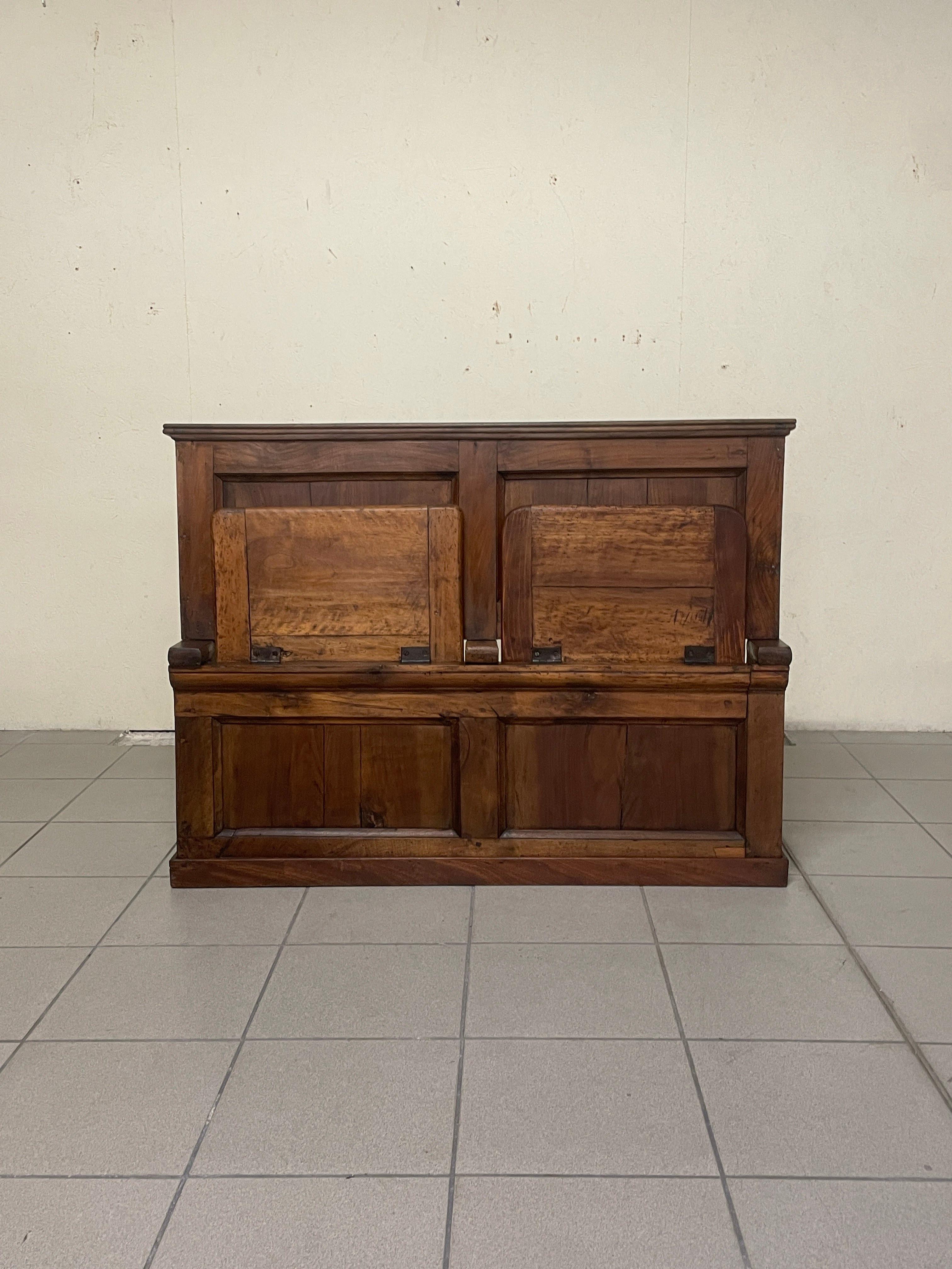 Rustico Antica panca dell'800 in legno di noce, Italia in vendita