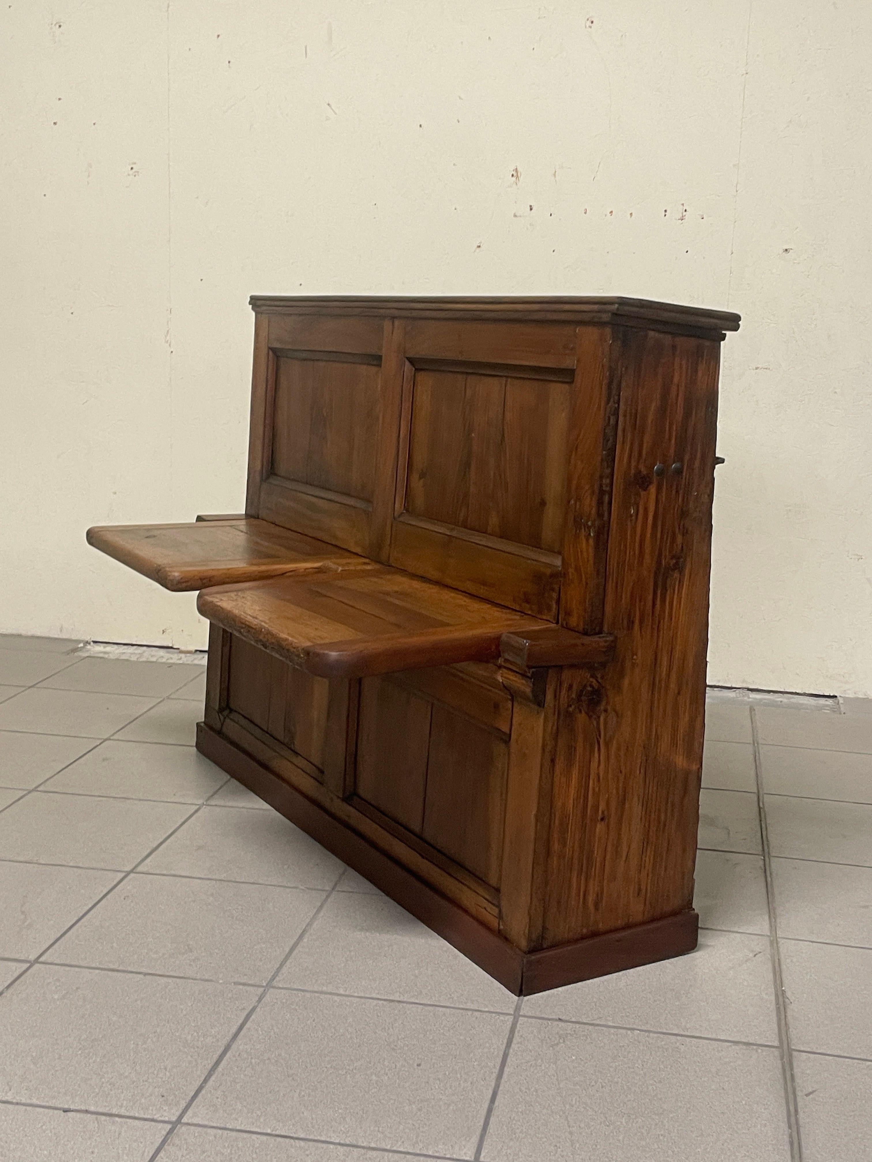 Noce Antica panca dell'800 in legno di noce, Italia in vendita