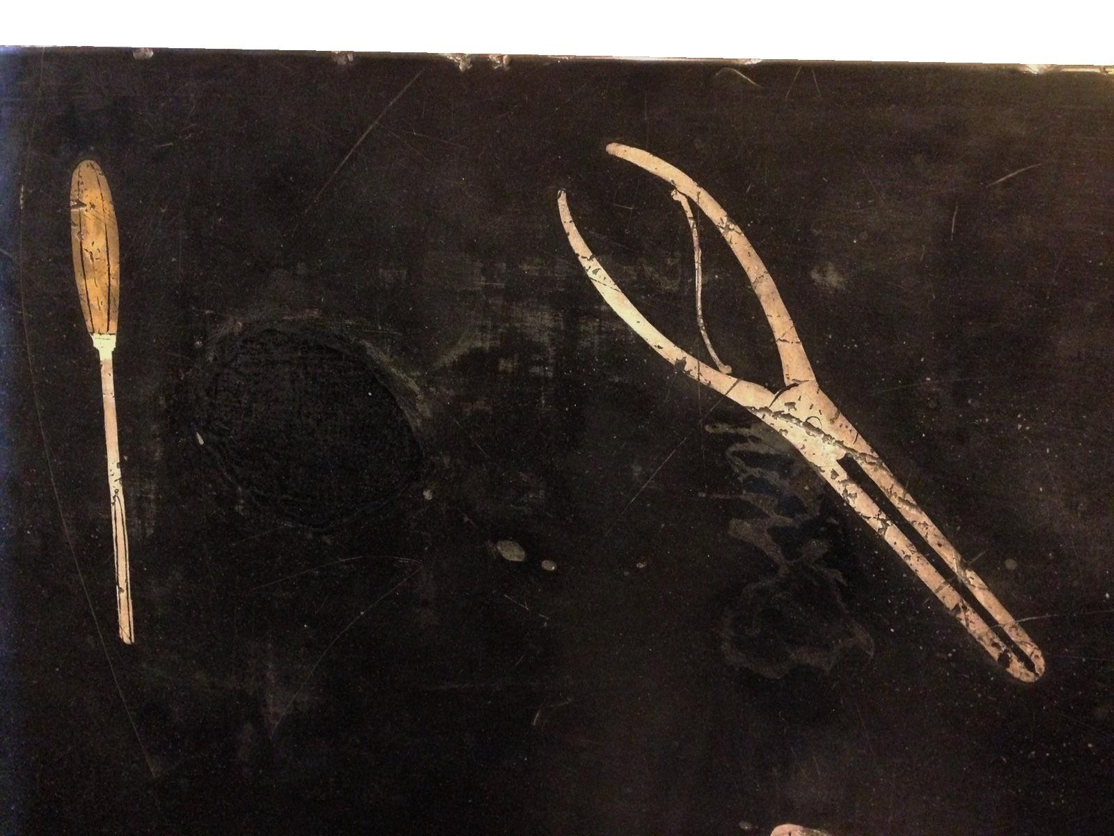 19th Century Antica scagliola italiana con disegni, piano da appoggio, tavolo. XIX secolo in vendita