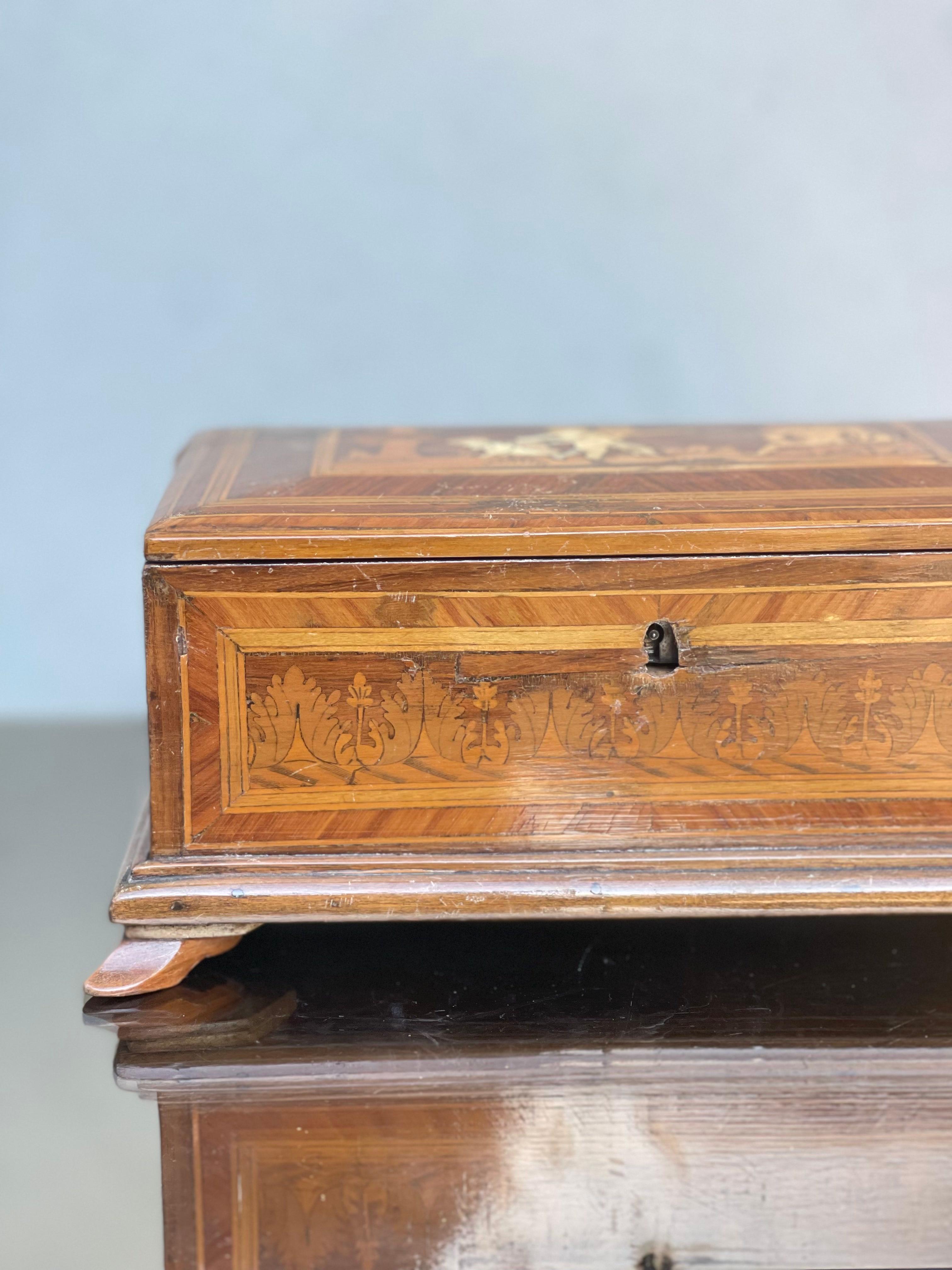 Wood antica scatola intarsiata luigi XVI - scatola neoclassica - box - antiques For Sale