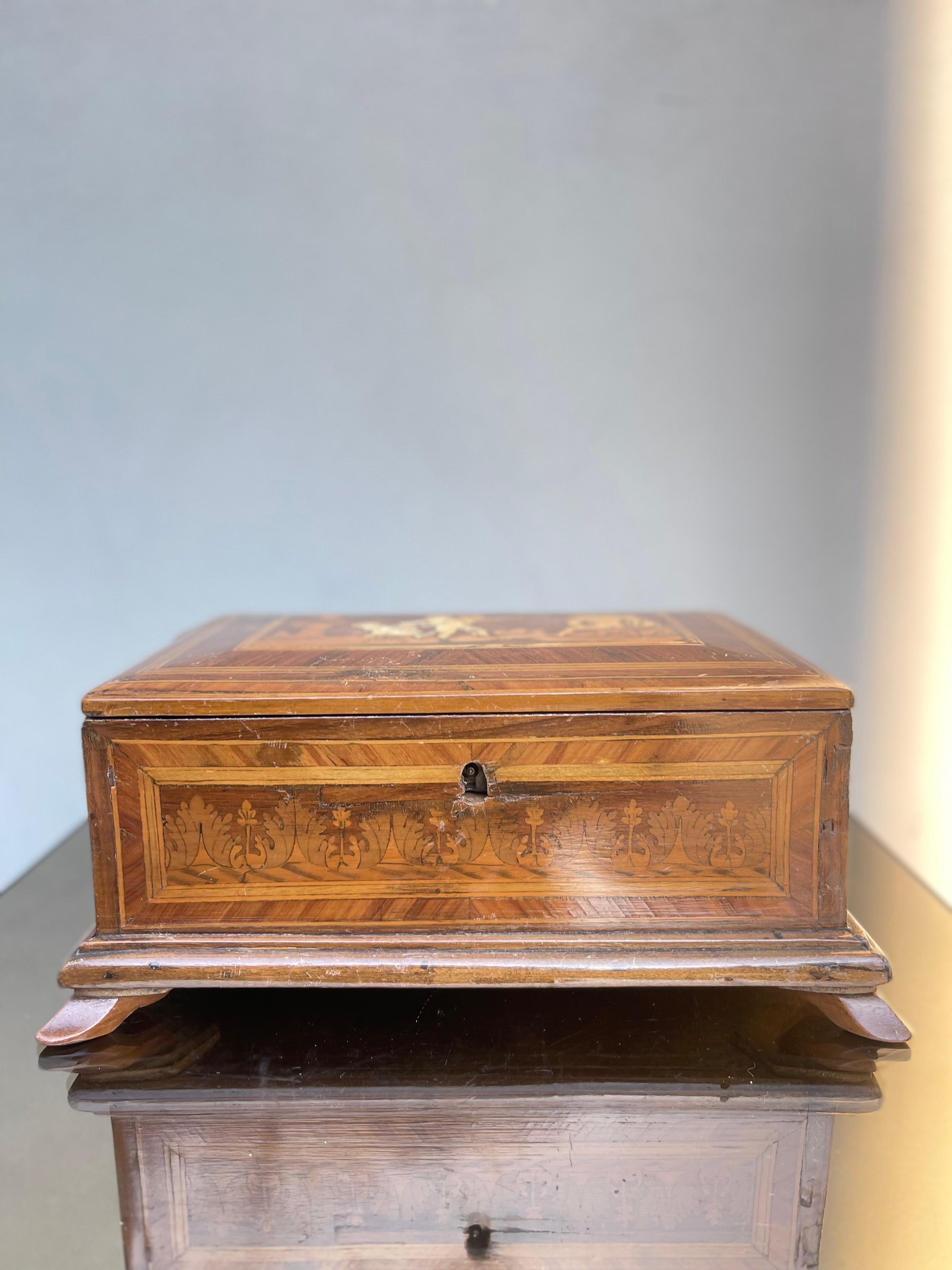 antica scatola intarsiata luigi XVI - scatola neoclassica - box - antiques For Sale 2