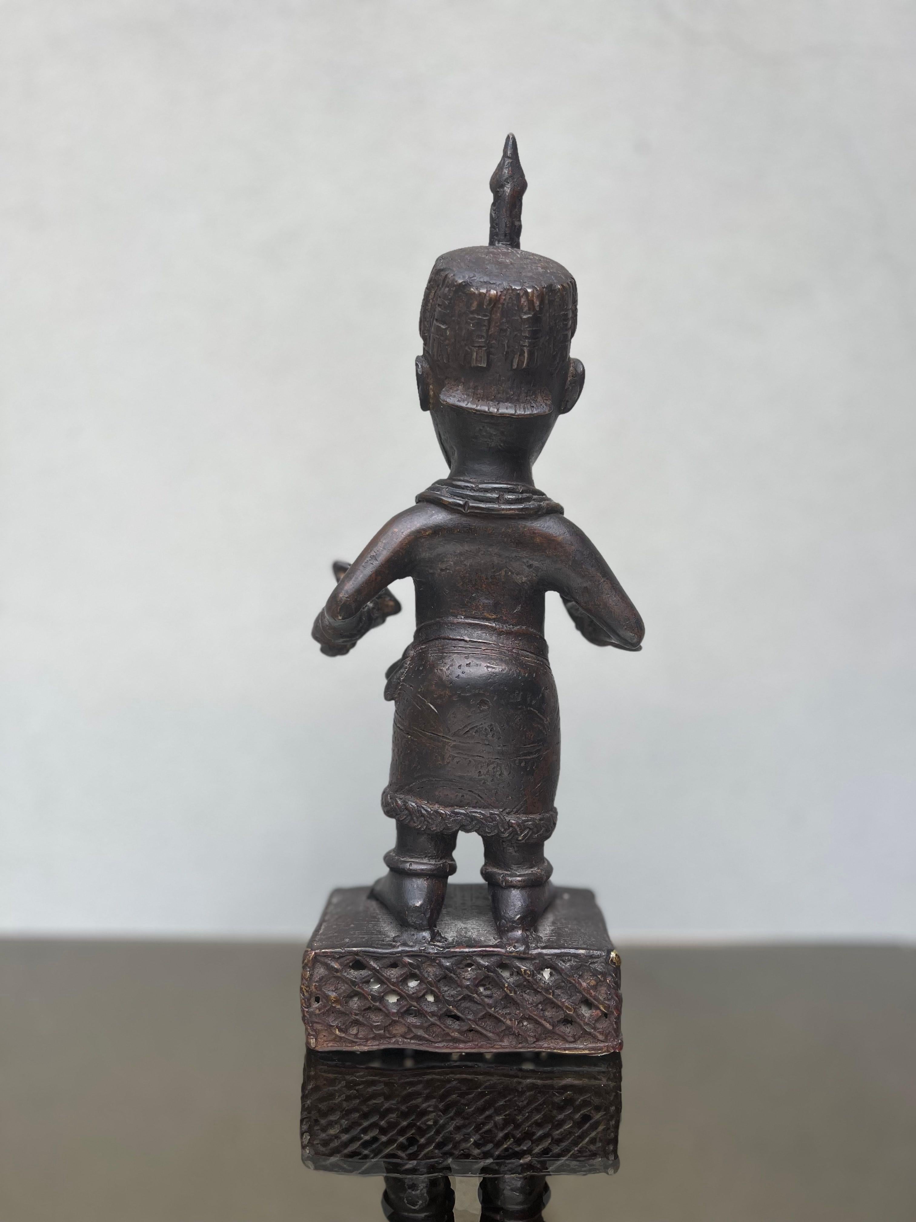 Antica scultura - bronzo - africana - Benin - XIX secolo -sculpture - African  In Excellent Condition For Sale In Milano, MI