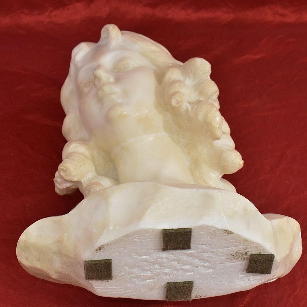 Antique Female Marble Sculpture, Bust Of Young Woman With Curls Late 19th. For Sale 4
