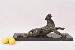 Antica Scultura In Bronzo, Leonessa Ferita, Fine Ottocento, Charles Valton.