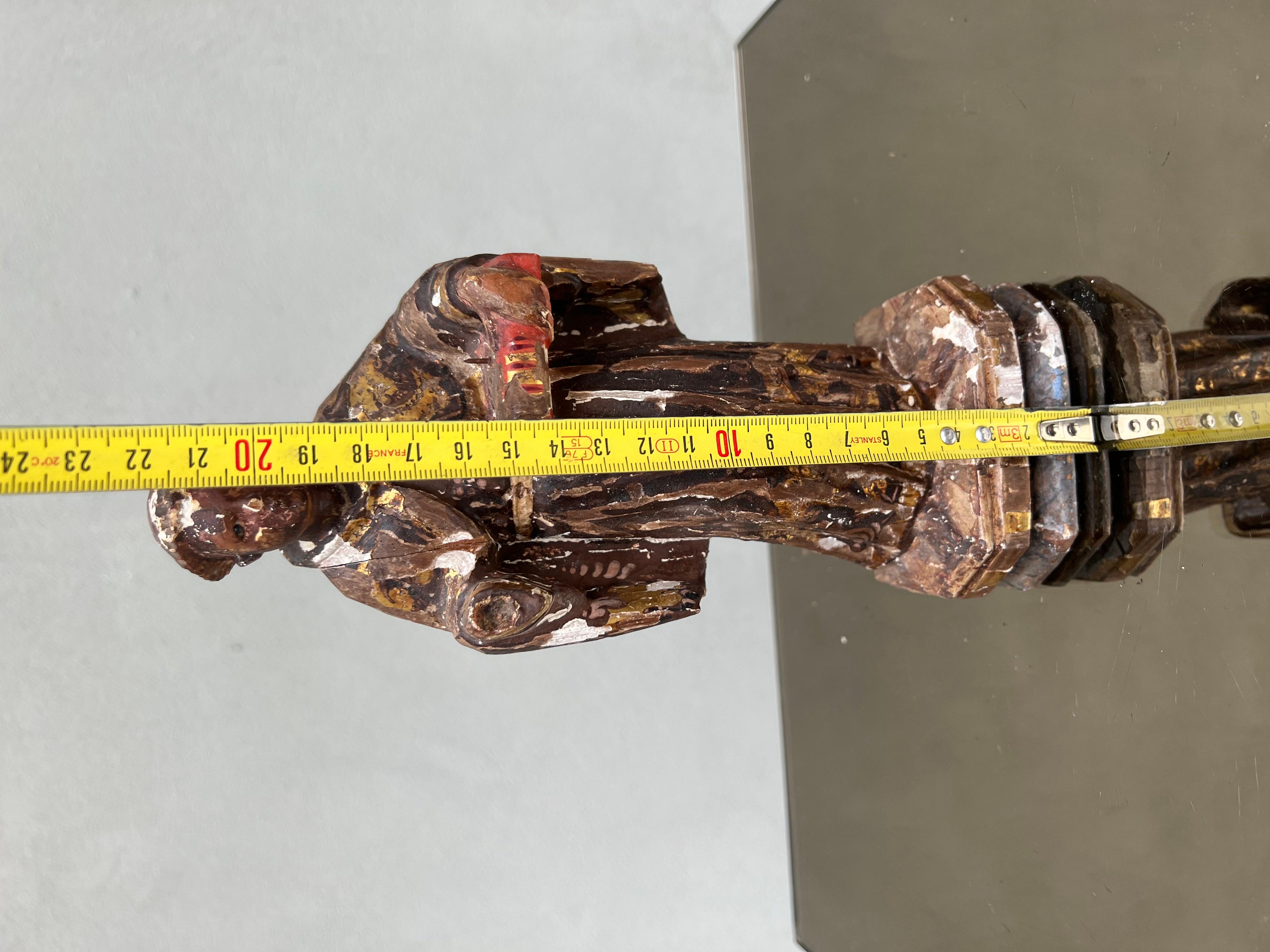 Antica scultura lignea Raffigurazione di Santo en vente 1