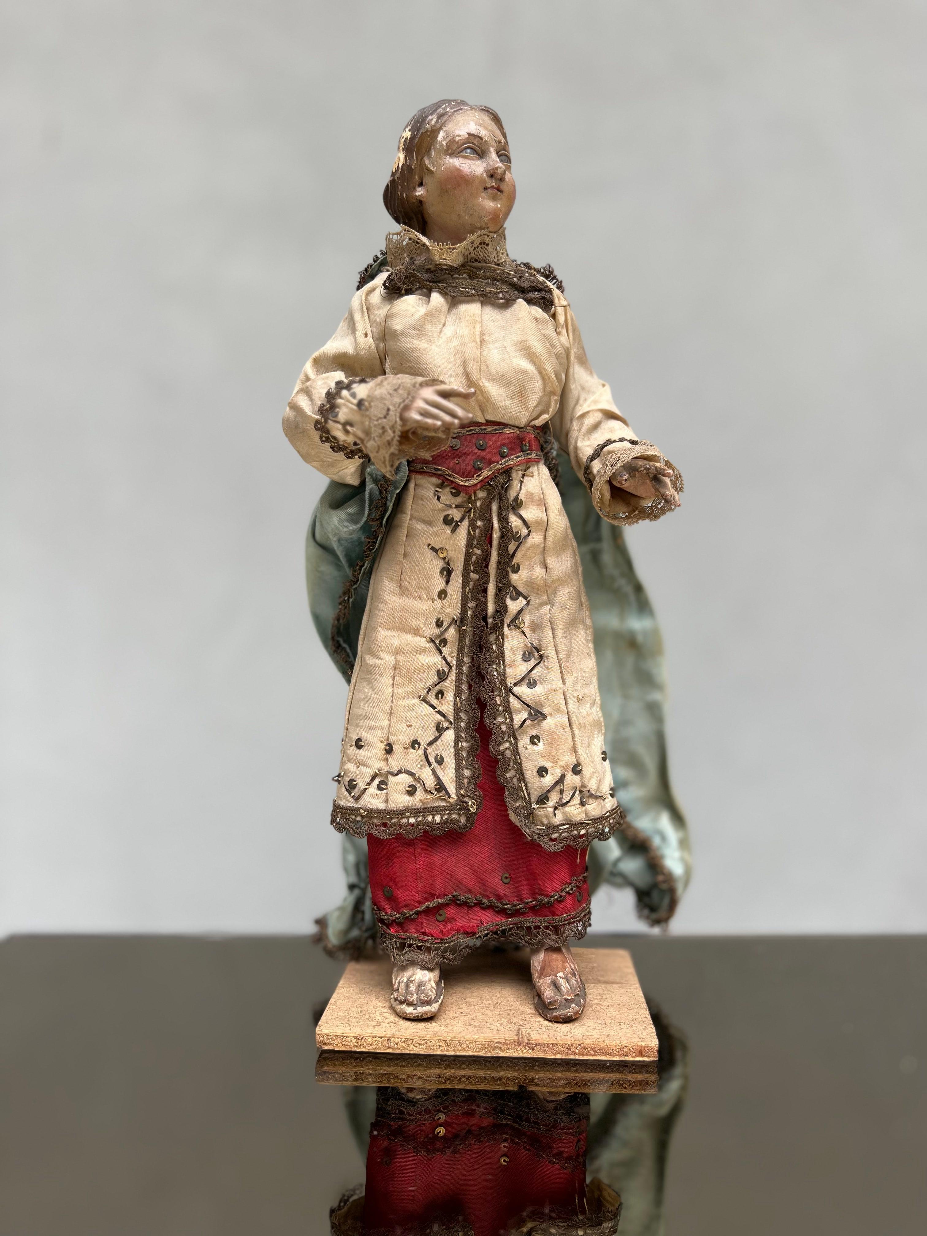 Early 18th Century Antica scultura presepe napoletano lignea  For Sale
