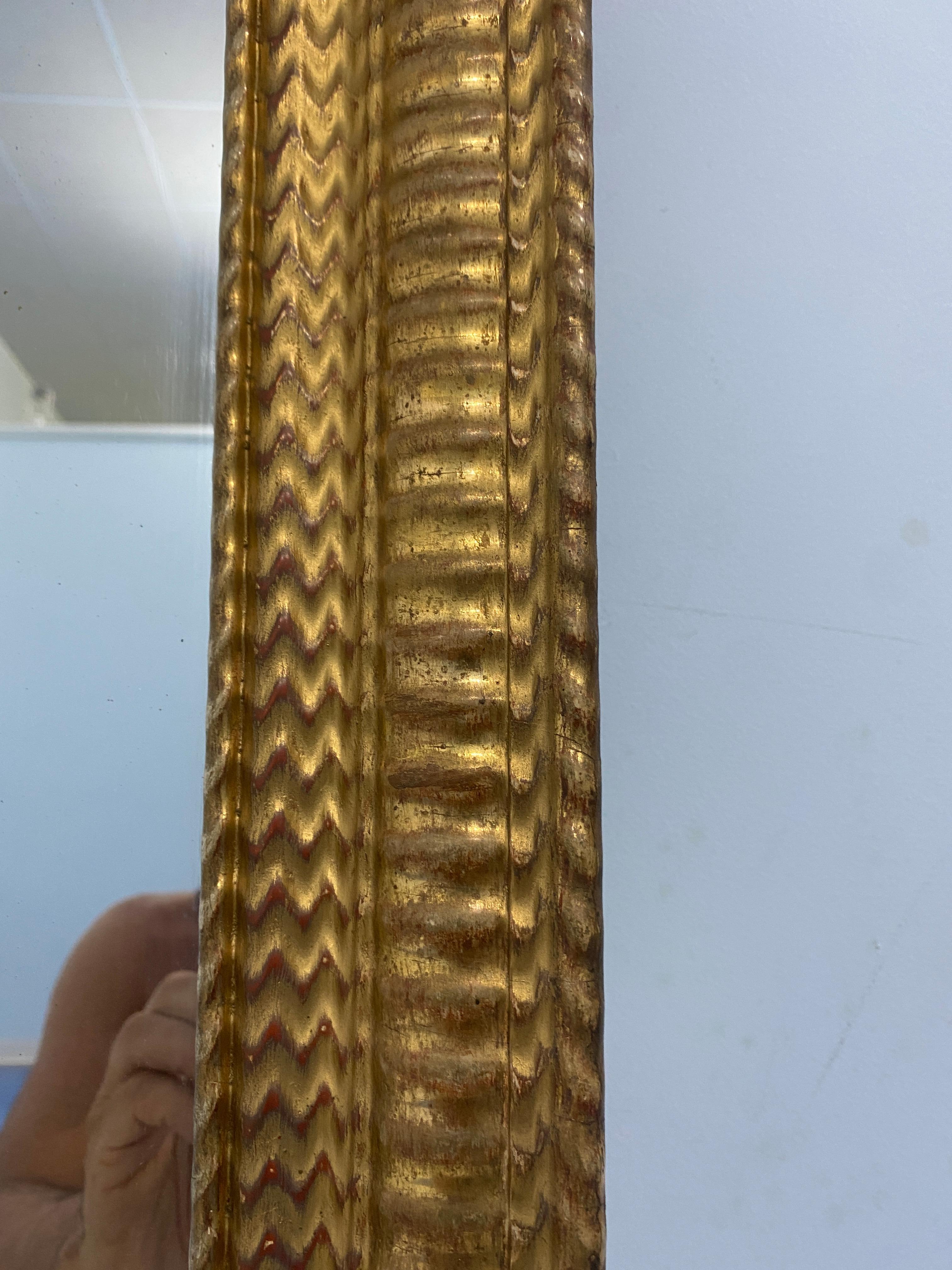 Doré Miroir ancien français doré à la feuille d'or époque Louis Philippe, années 1850 en vente