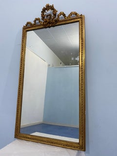 Antica specchiera francese dorata a foglia d'oro epoca Napoleone Terzo, 1870