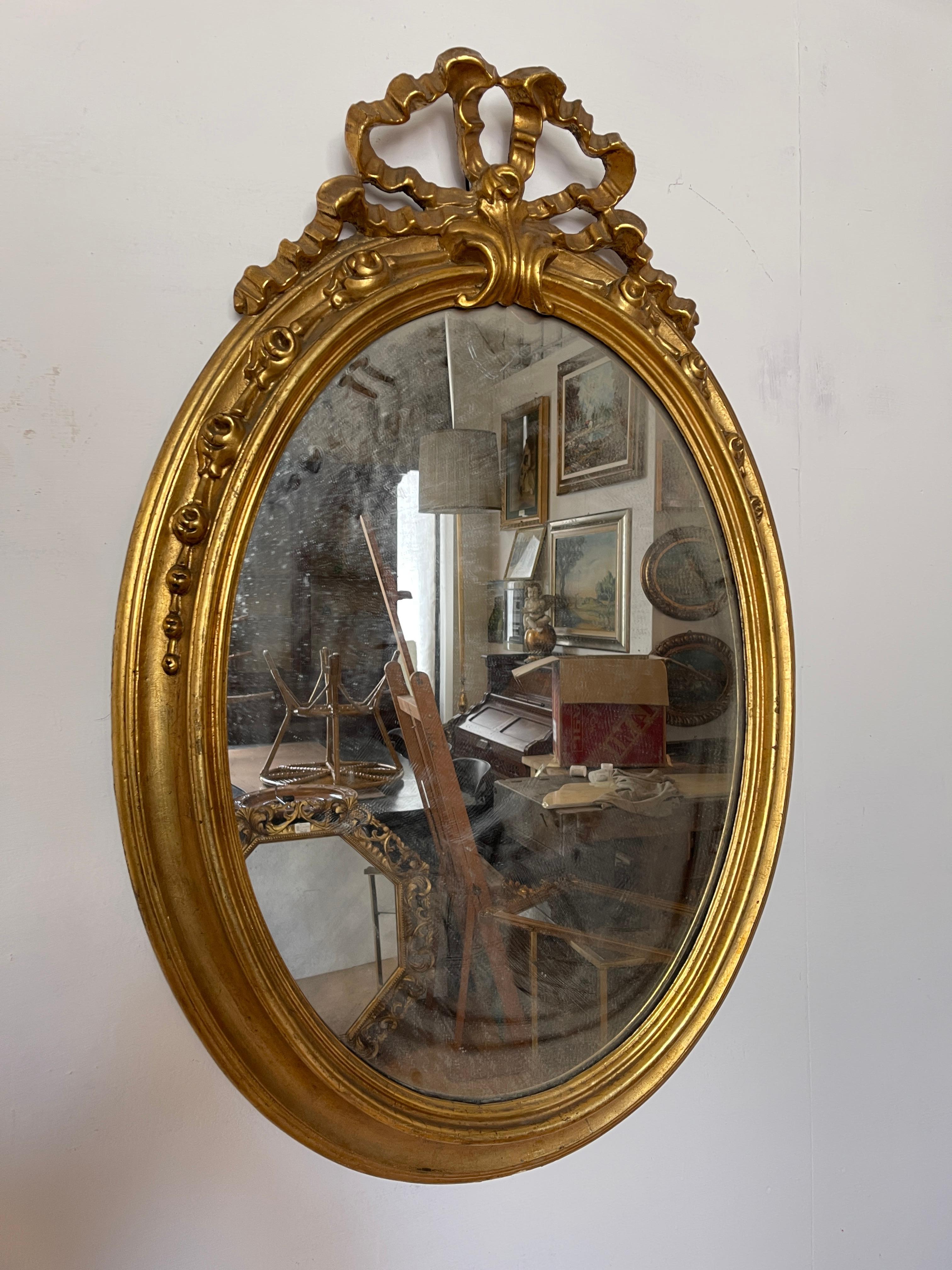 Antique French gold leaf mirror 19th century - Private Collection Domenico Rugiano
